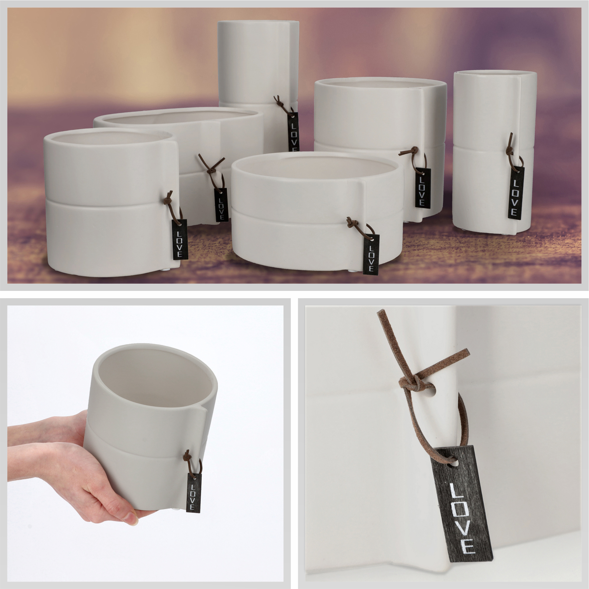 Osłonka ceramiczna 13 cm, szara