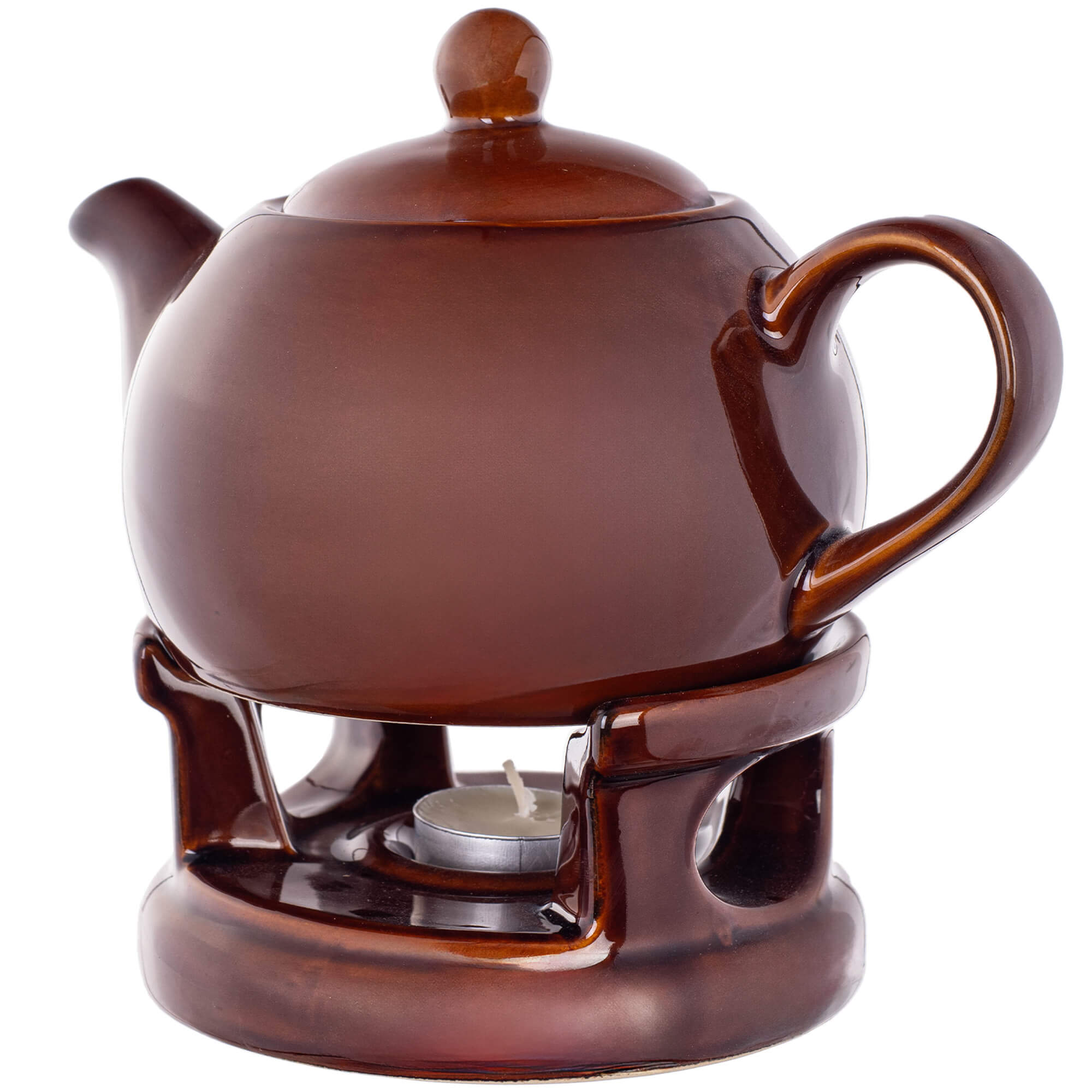 Dzbanek ceramiczny z podgrzewaczem Irais 1L brązowy