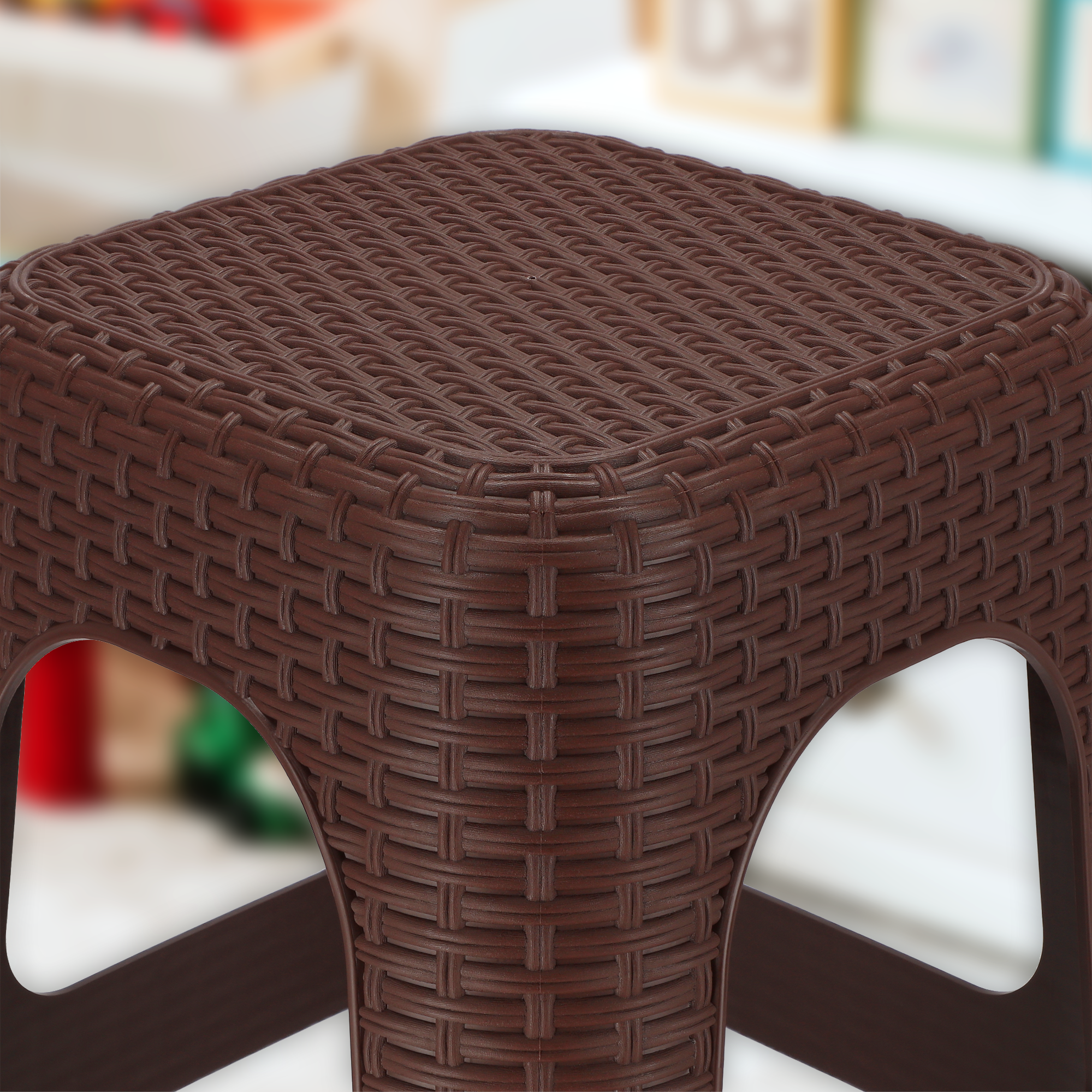 Taboret rattan 45 x 26 cm brązowy, 2 szt.