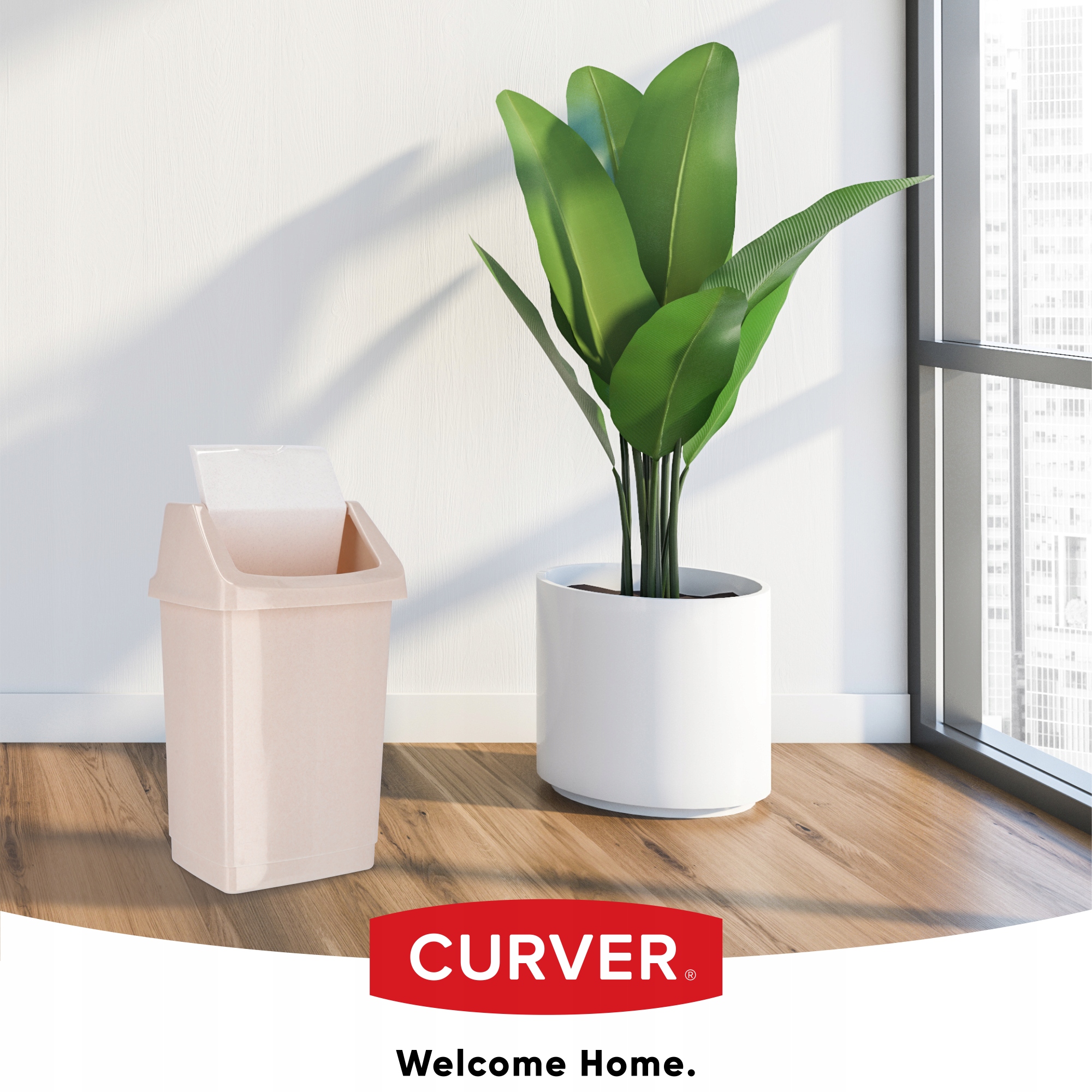 Kosz na śmieci Curver Click-IT 25L, beżowy