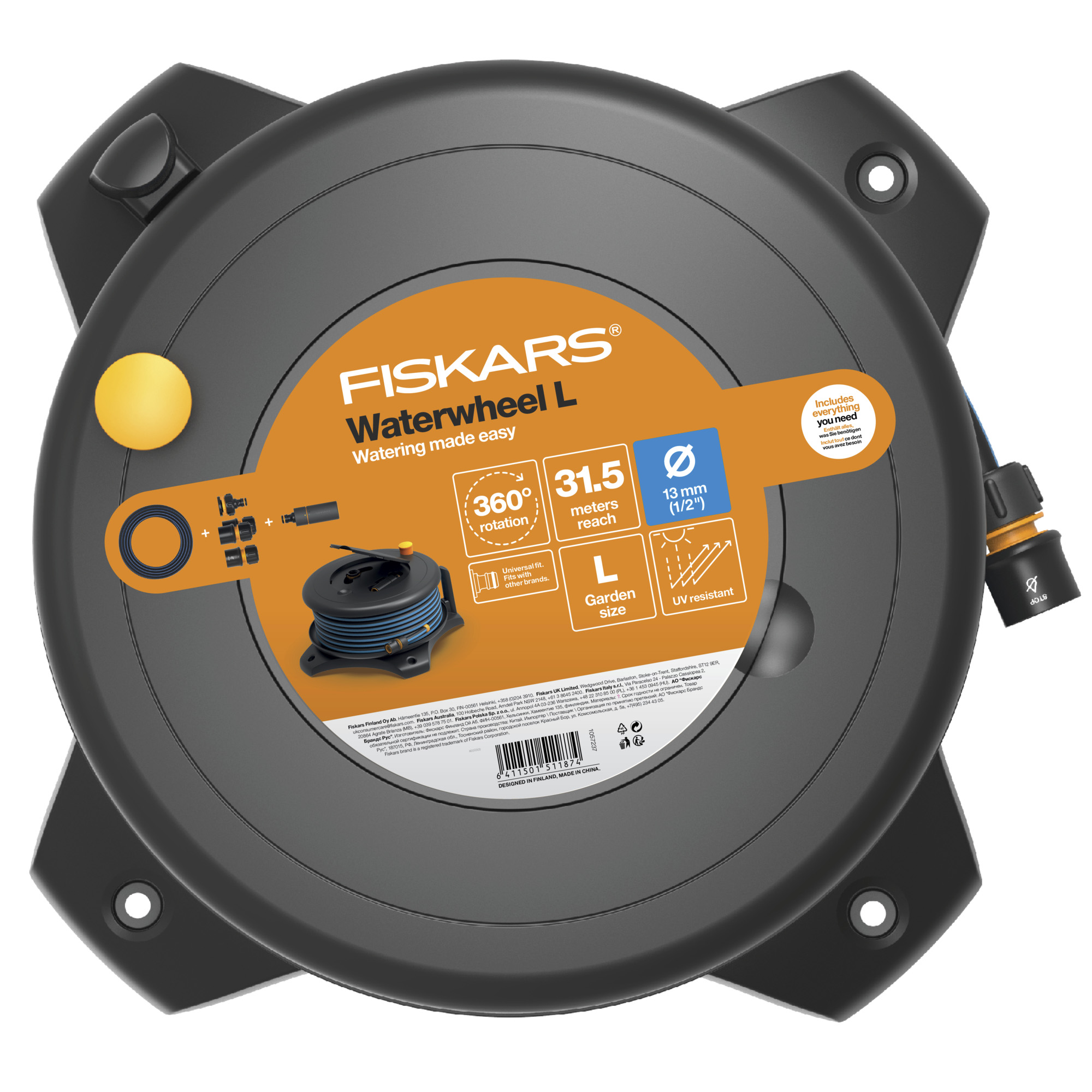Fiskars 1057237 Solid Bęben z wężem Solid L 13mm (1/2) 30 m