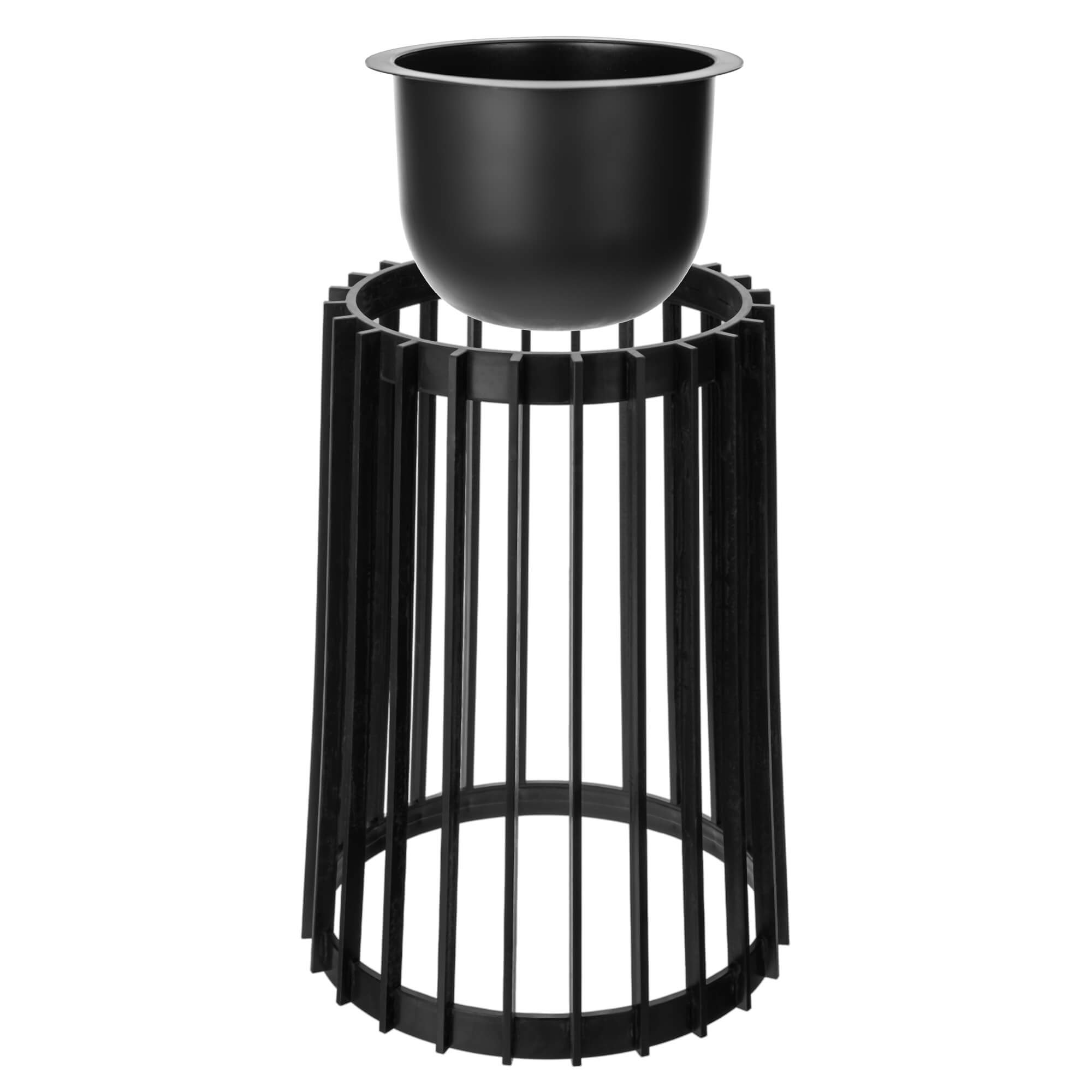 Kwietnik dwustronny Aytre 40 cm czarny + wkład