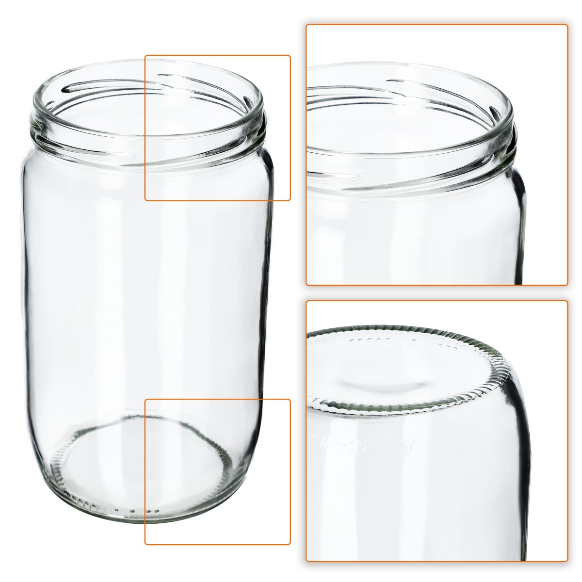 Słoiki na przetwory Niva 720ml 16szt fi 82 mm + wieczka "Niebieska Krata"