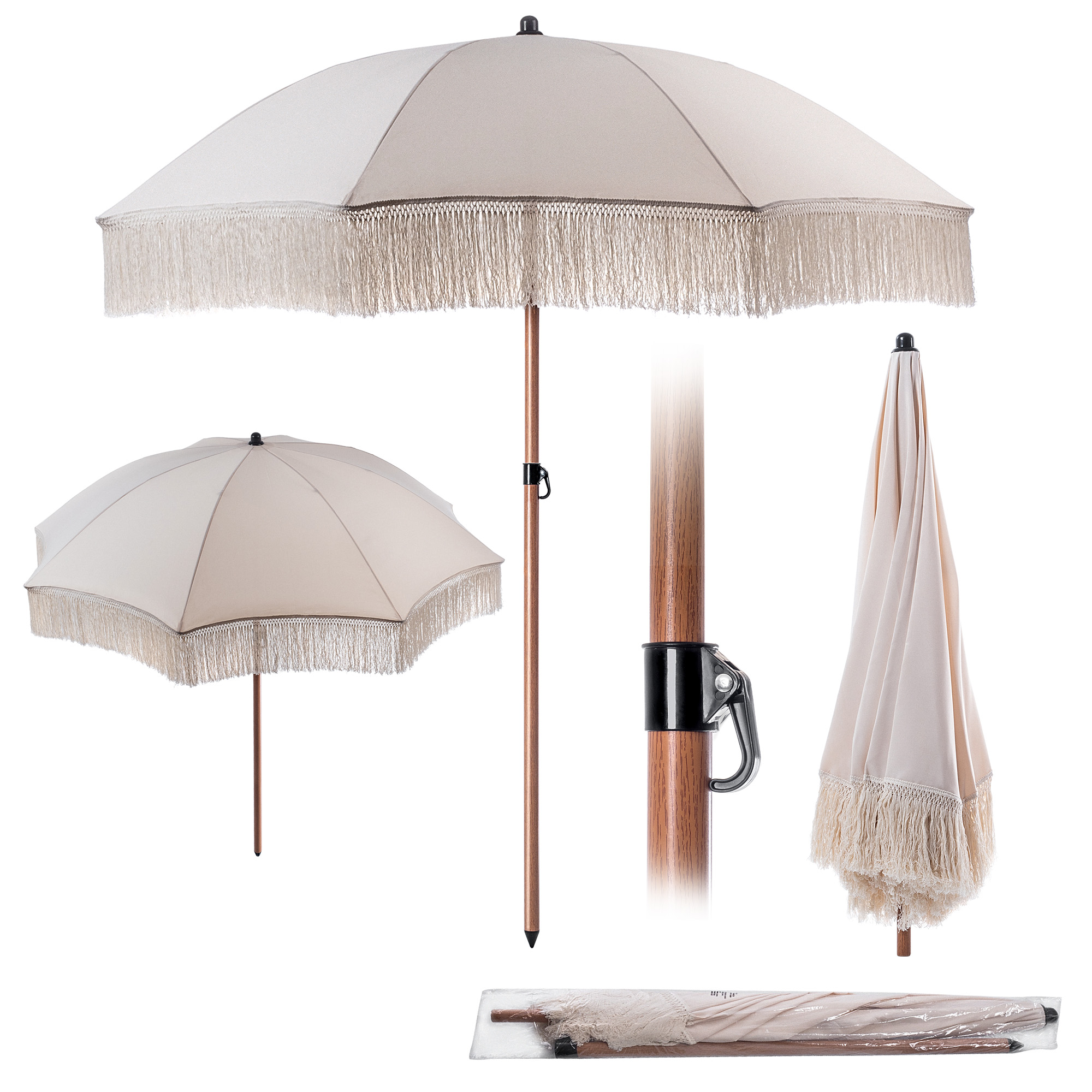 Parasol ogrodowy Lapafo z frędzlami 180cm