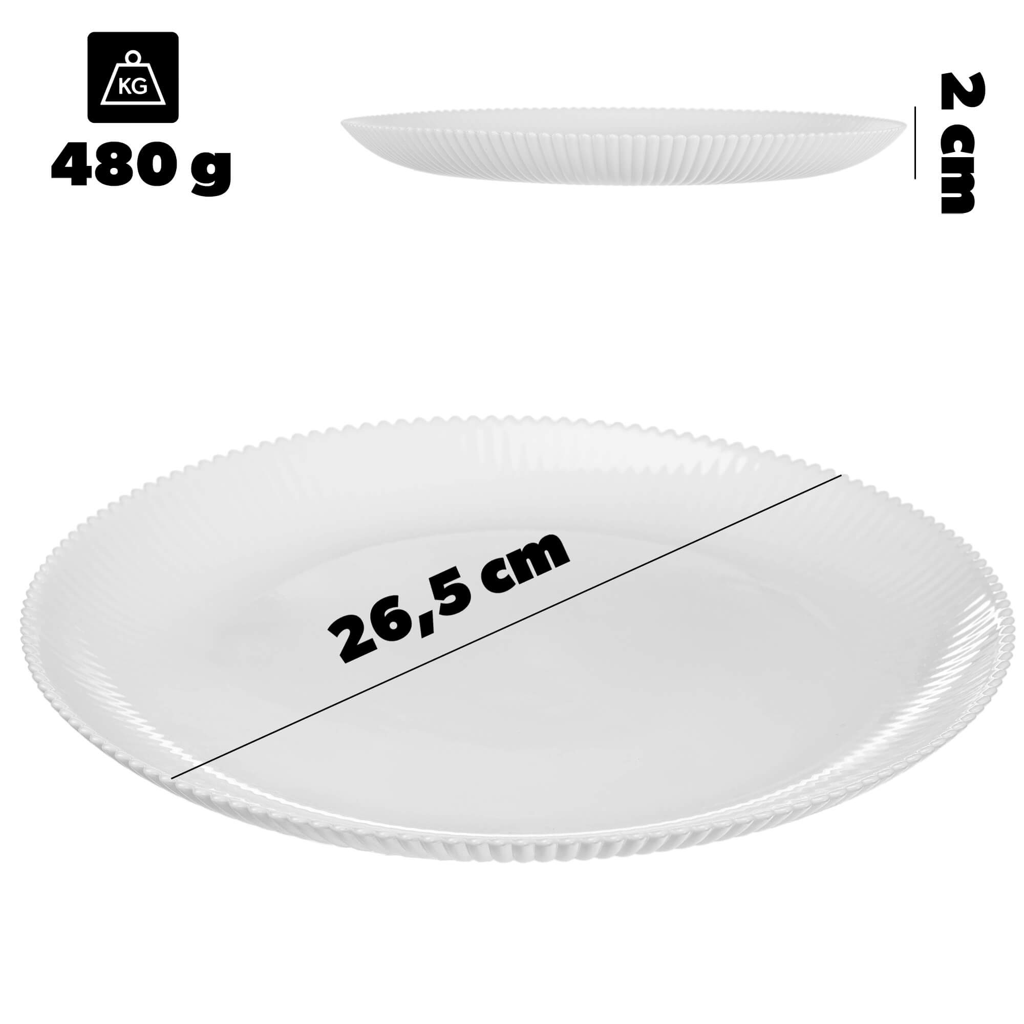 Zestaw obiadowy Regno salaterka 15 cm + talerz deserowy + talerz płytki biały 1 kpl.