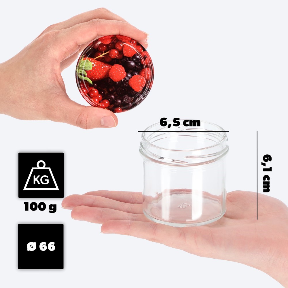 Słoiki Vigo 140ml 10szt fi 66 mm + wieczko "Jagody"