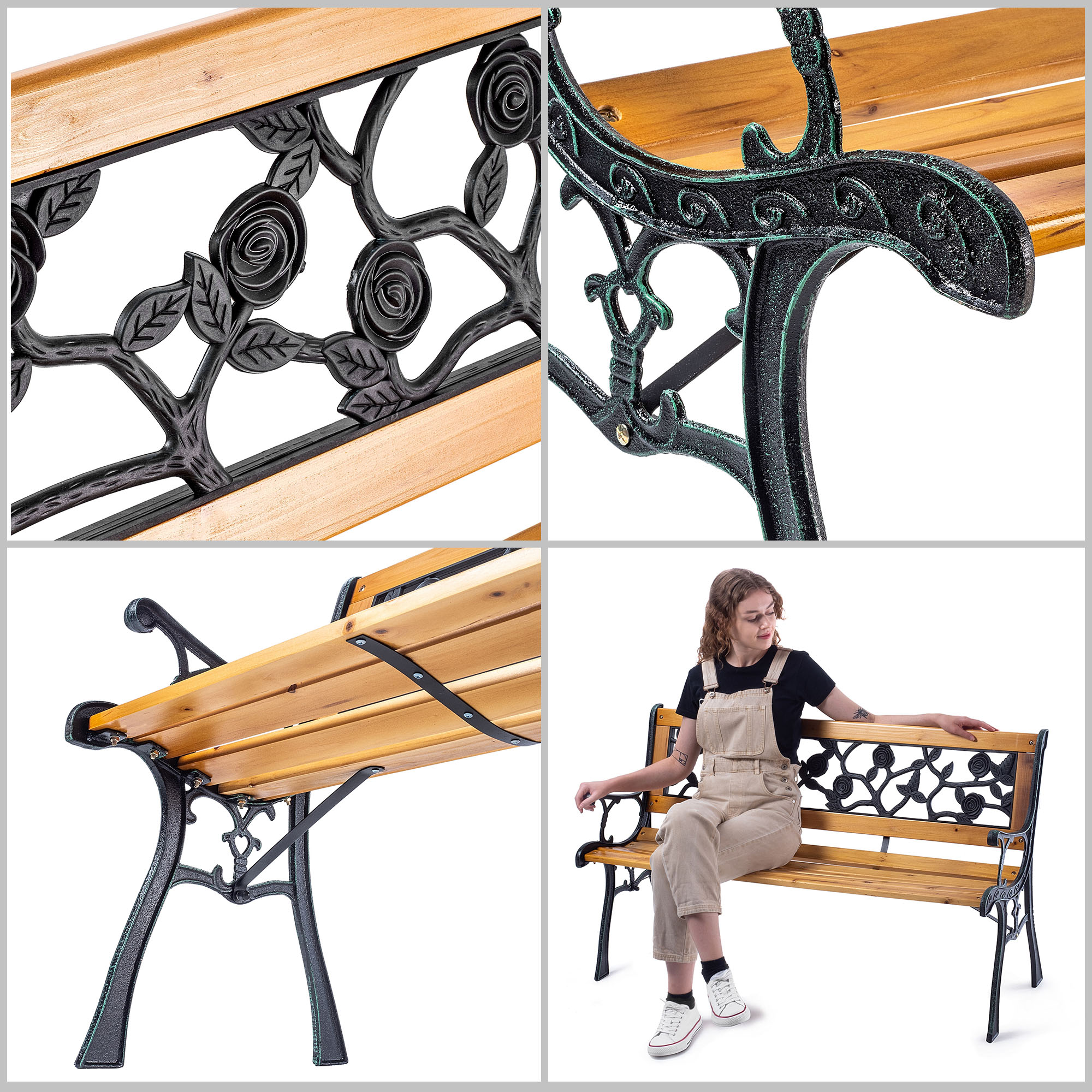 Ławka ogrodowa Sables drewniana 122x53x73cm