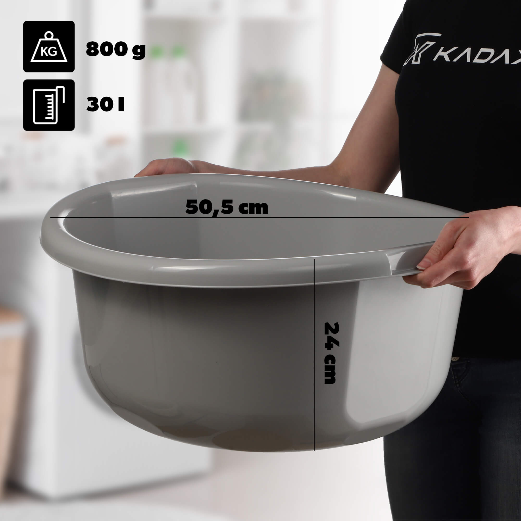 Miska łazienkowa z uszami 30L Lari szara