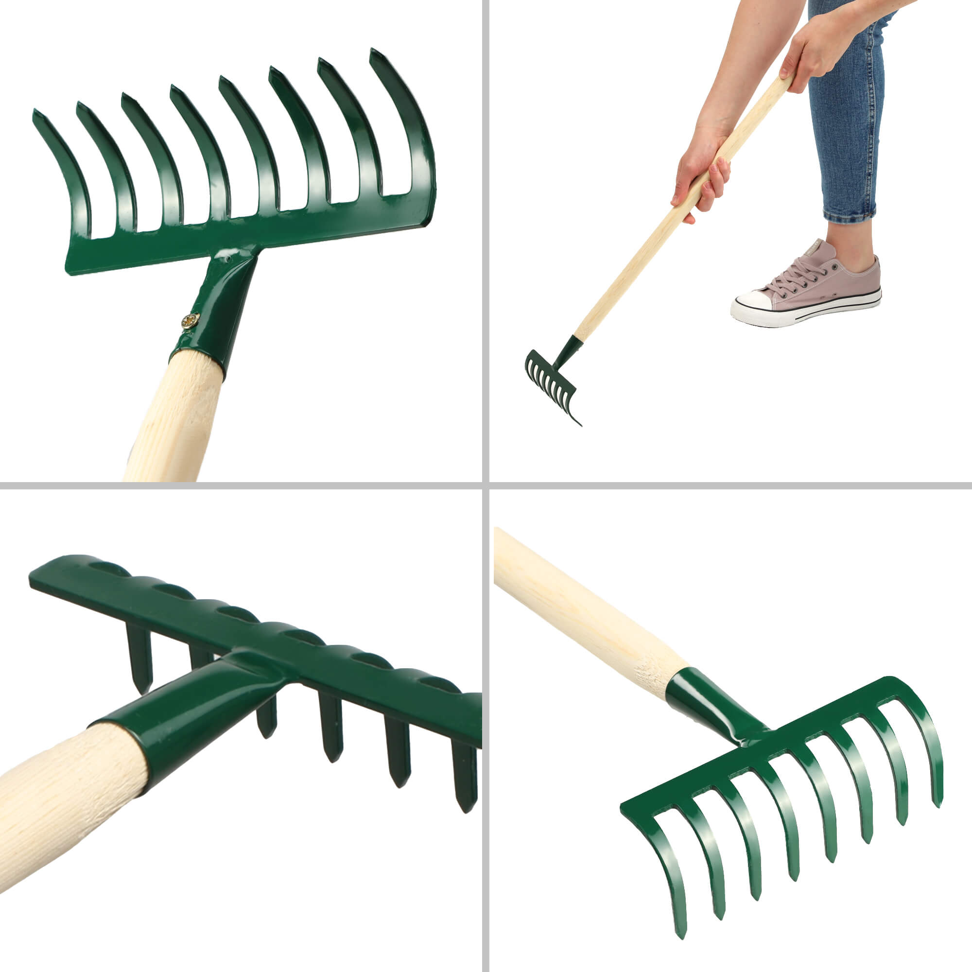 Grabki metalowe 16 x 66 cm, zielone