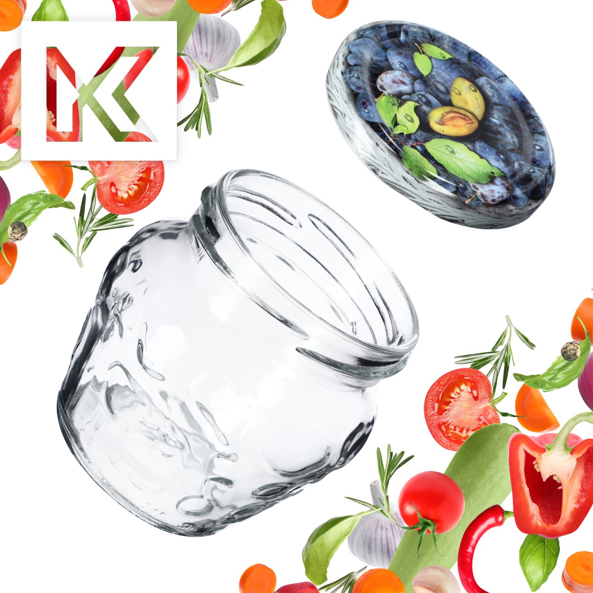 Słoiki Kemi 200ml 20szt fi 66 mm + wieczka "Śliwki"