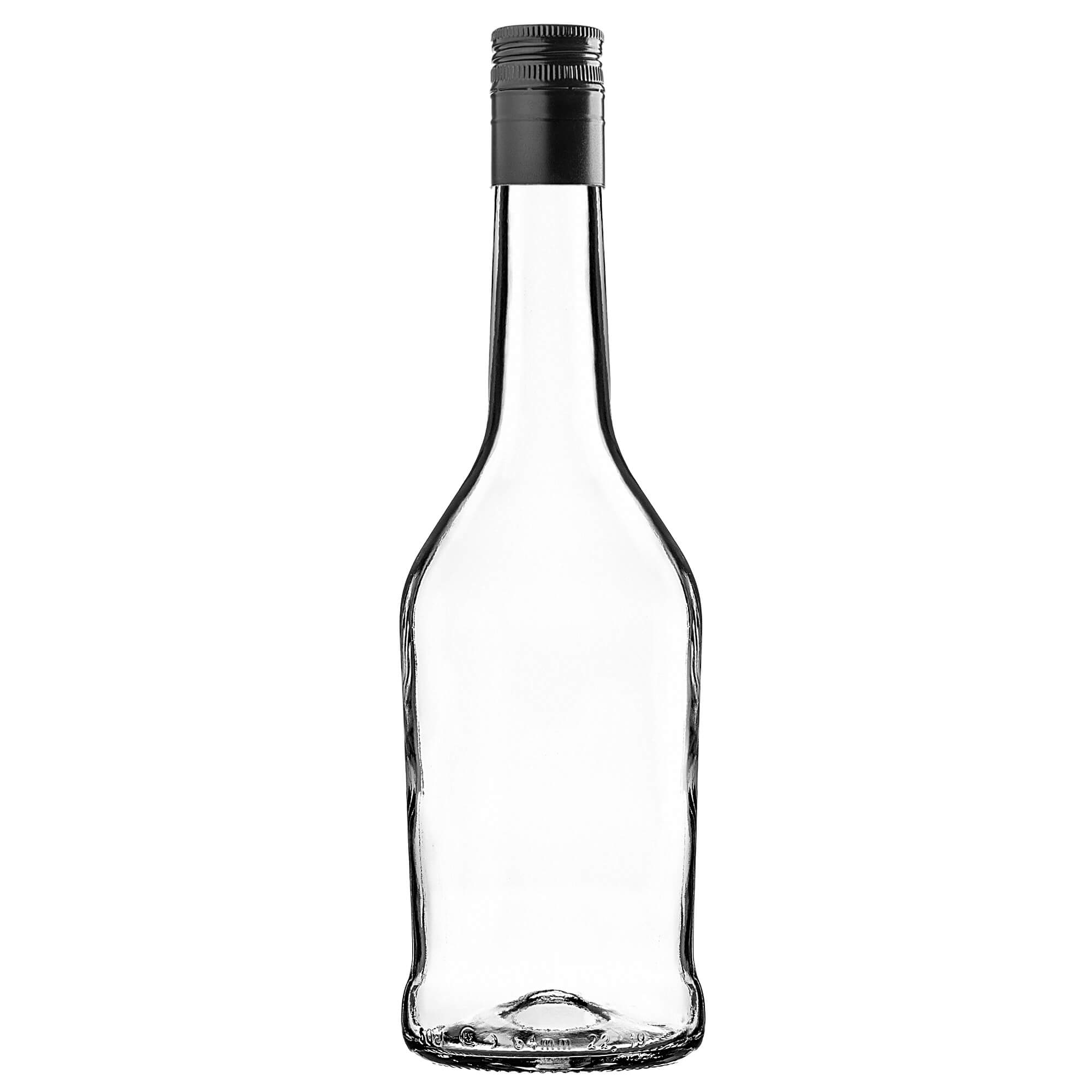 Szklana butelka na nalewkę Loiret 500ml z długą czarną zakrętką 50 szt.
