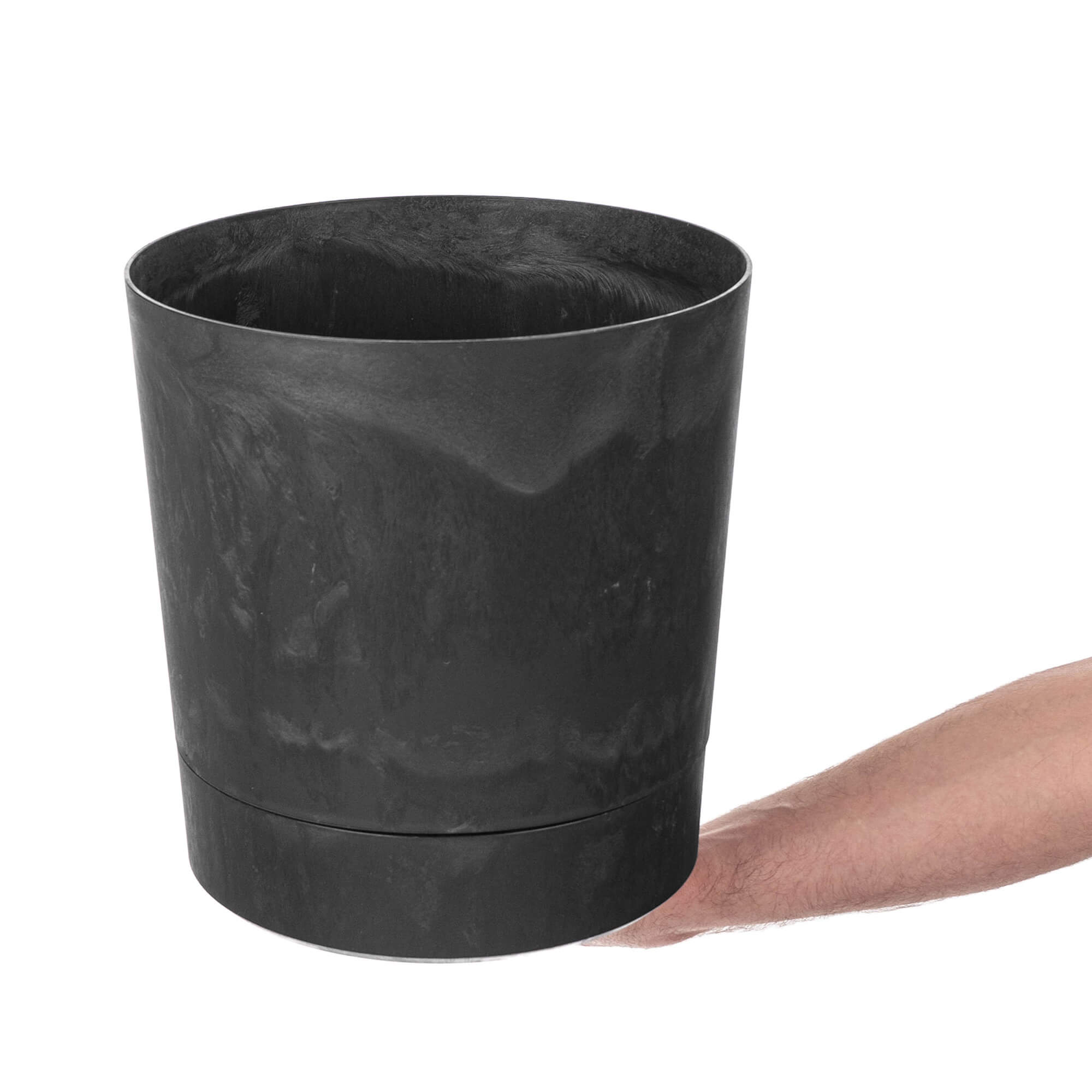 Donica z podstawką Verri 27.5 cm czarny beton