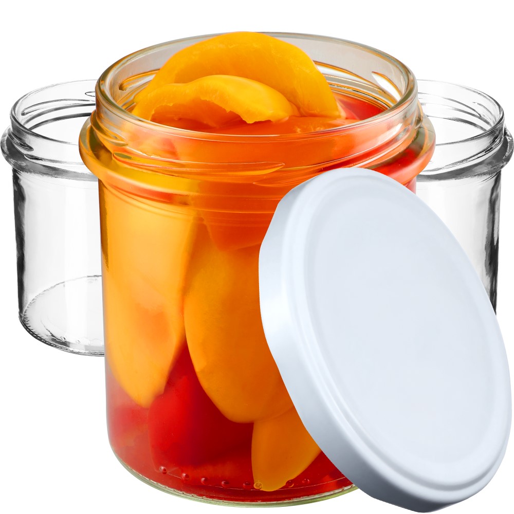 Słoiki na przetwory Avila 350ml 50szt fi 82 mm + wieczka białe
