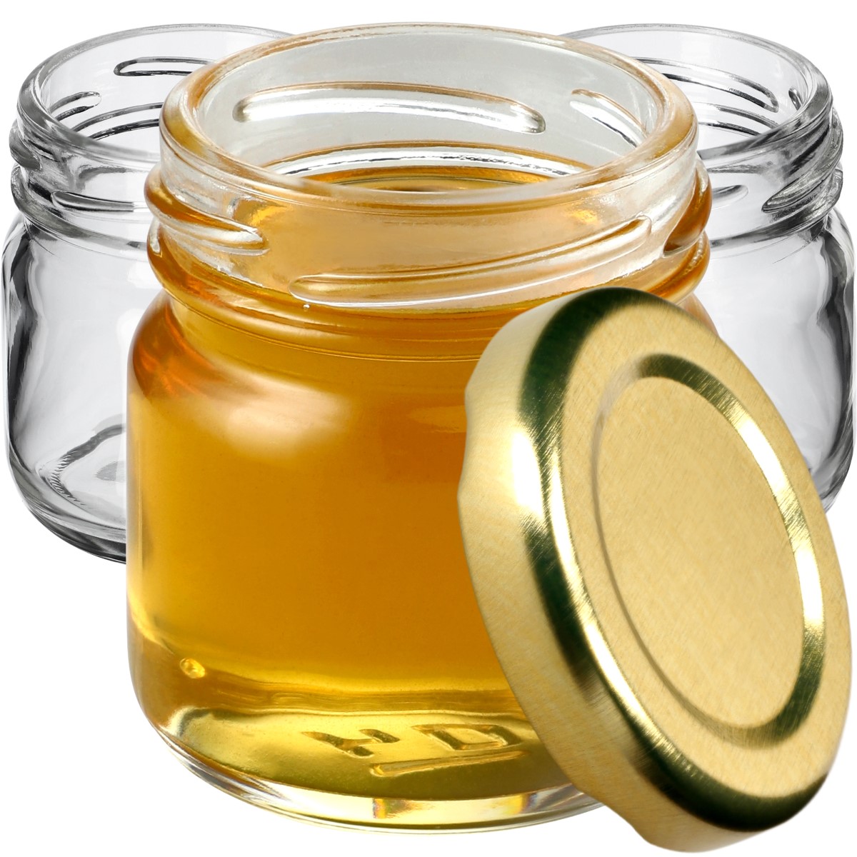 Słoiki na przetwory Halli 40ml 50szt 43 mm + wieczka złote
