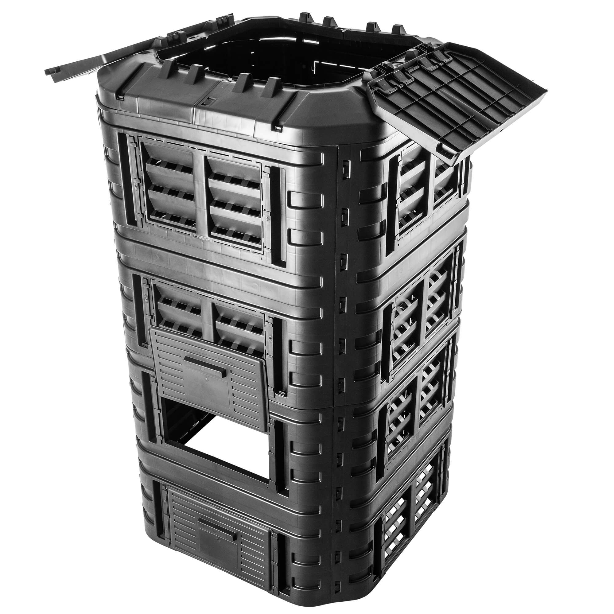 Kompostownik ogrodowy Nybro 1260L, czarny