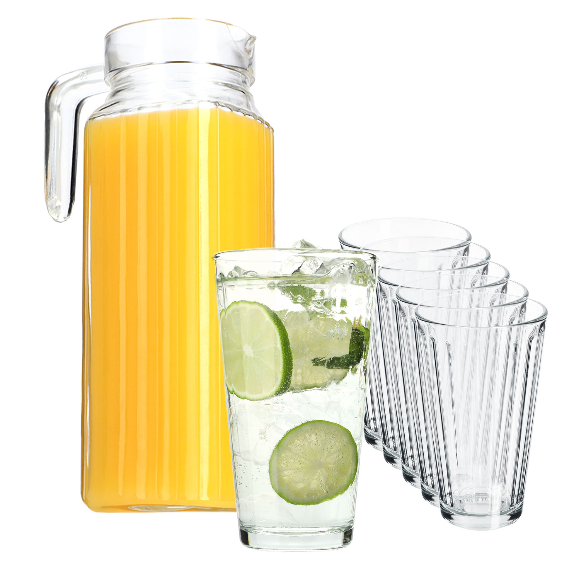 Zestaw szklanek Blera 360 ml 6 szt + Dzbanek Bargano 1,1L