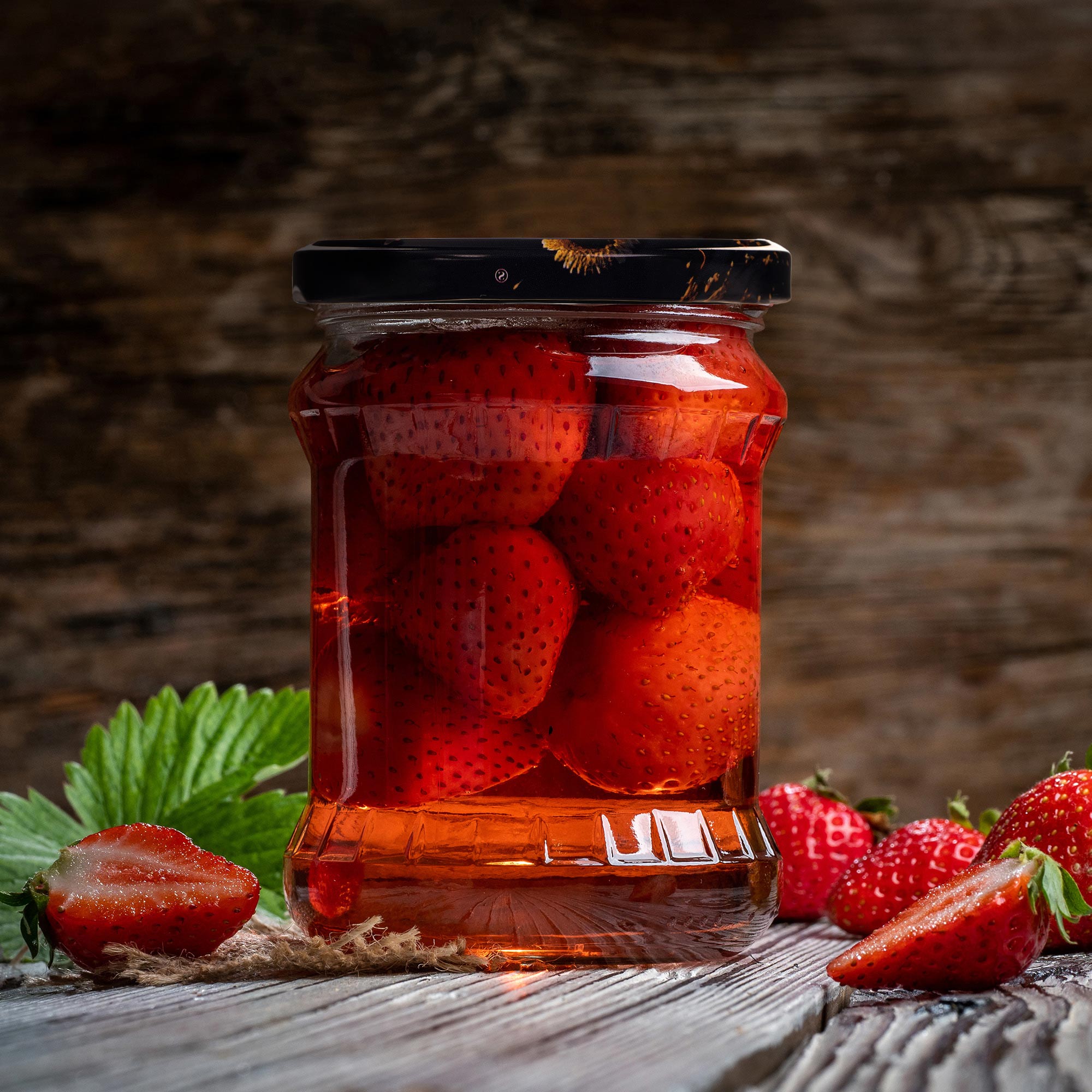 Słoiki na przetwory Simo 900ml 24szt 82mm + wieczka "Czarny miód"