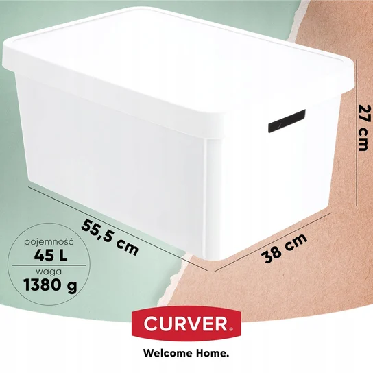 Pojemnik z pokrywką Curver Infinity 45L, biały