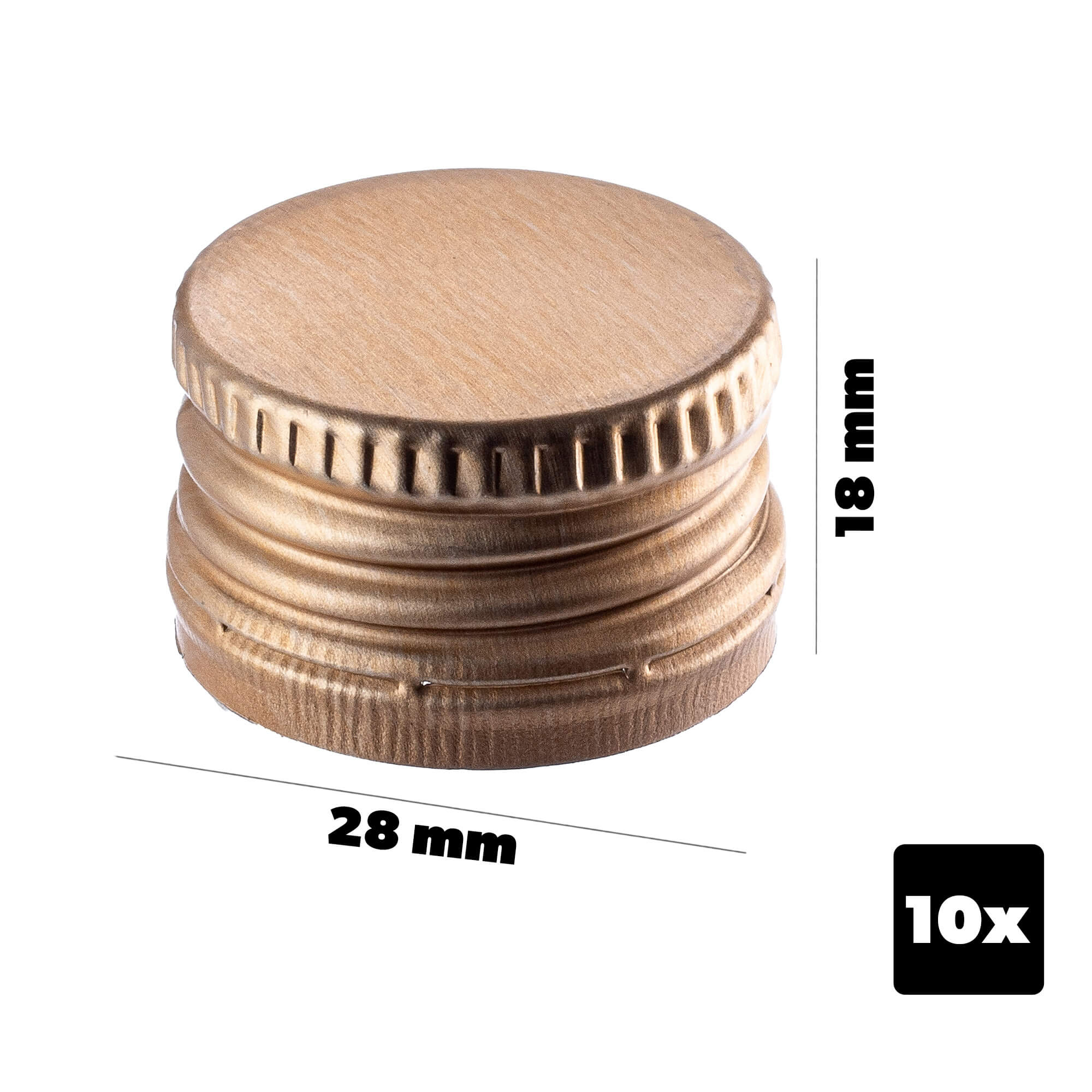 Aluminiowa zakrętka do butelek Annot fi 28mm złota 10 szt.