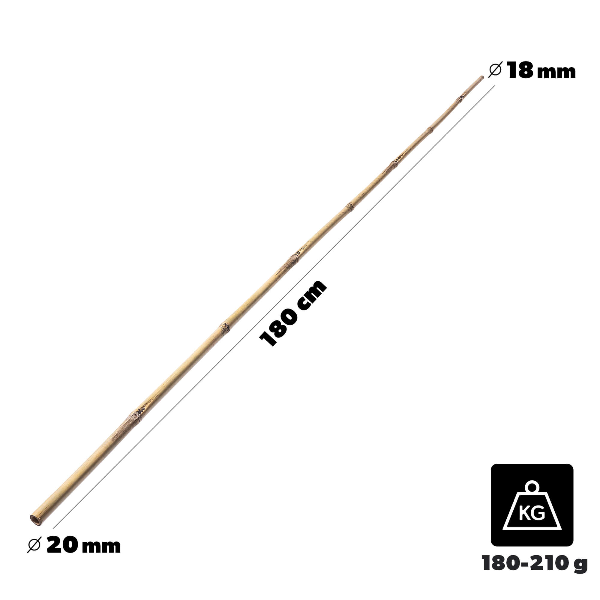 Bambusowa podpora ogrodowa Rai 180 cm x 18-20 mm 15 szt.