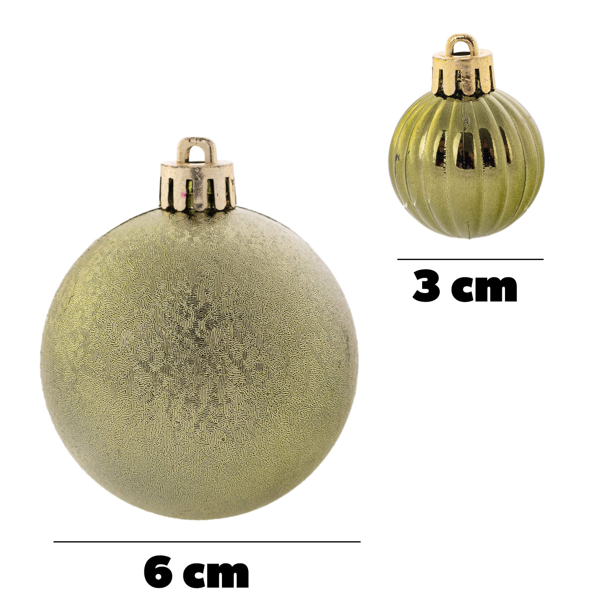 Komplet bombek Pons 44szt 3/6cm oliwkowy mix