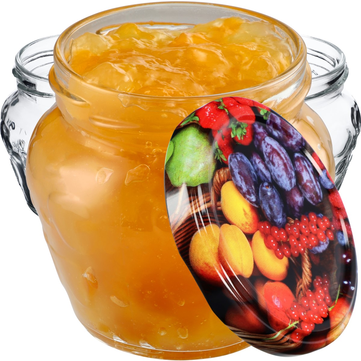 Słoiki Kemi 200ml 10szt fi 66 mm + wieczka "Mix Owoców"