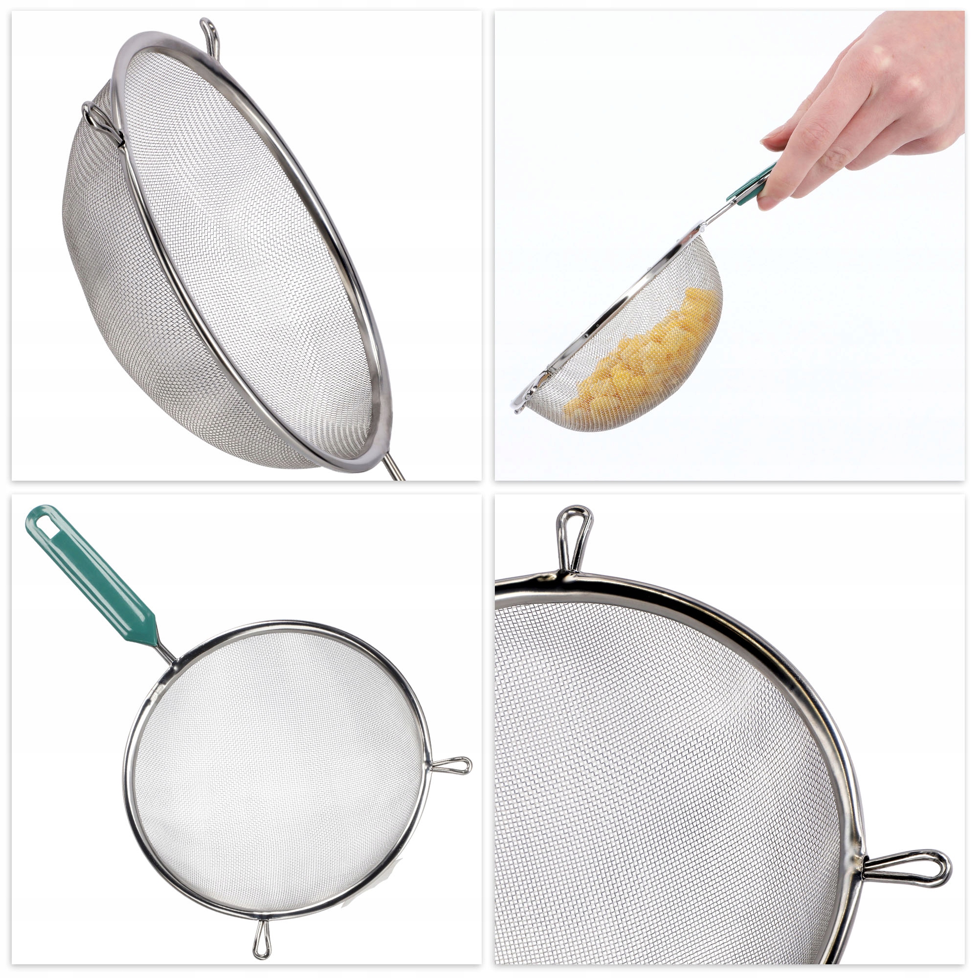 Sitko kuchenne nierdzewne 18 cm, zielone