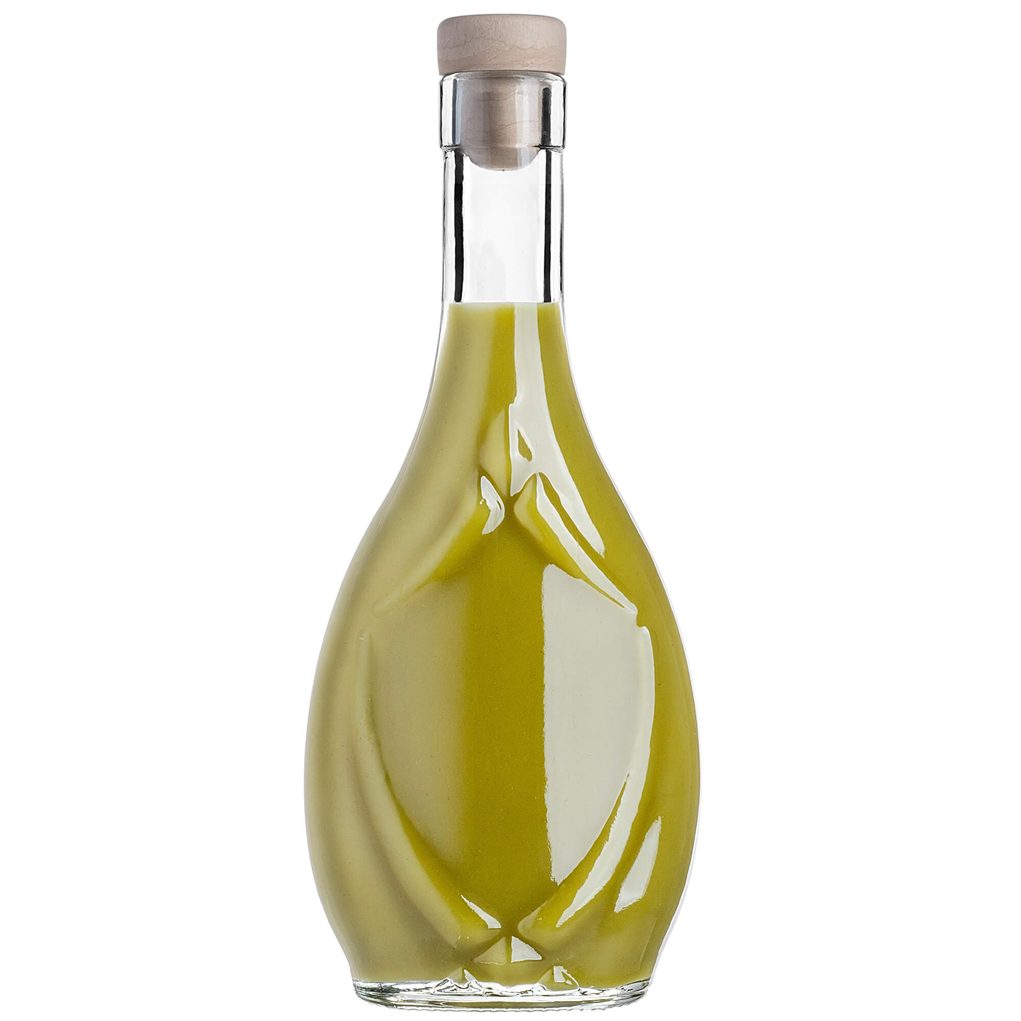 Szklana butelka na nalewkę Icona 250ml z korkiem syntetycznym 10 szt.