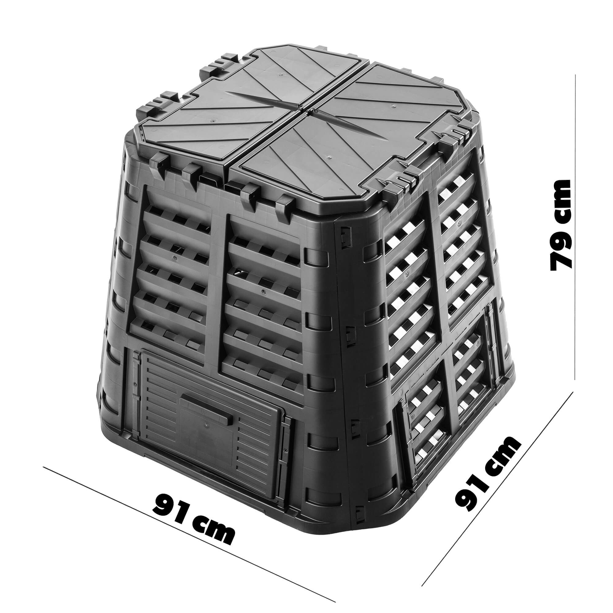 Kompostownik ogrodowy Boko 480L, czarny