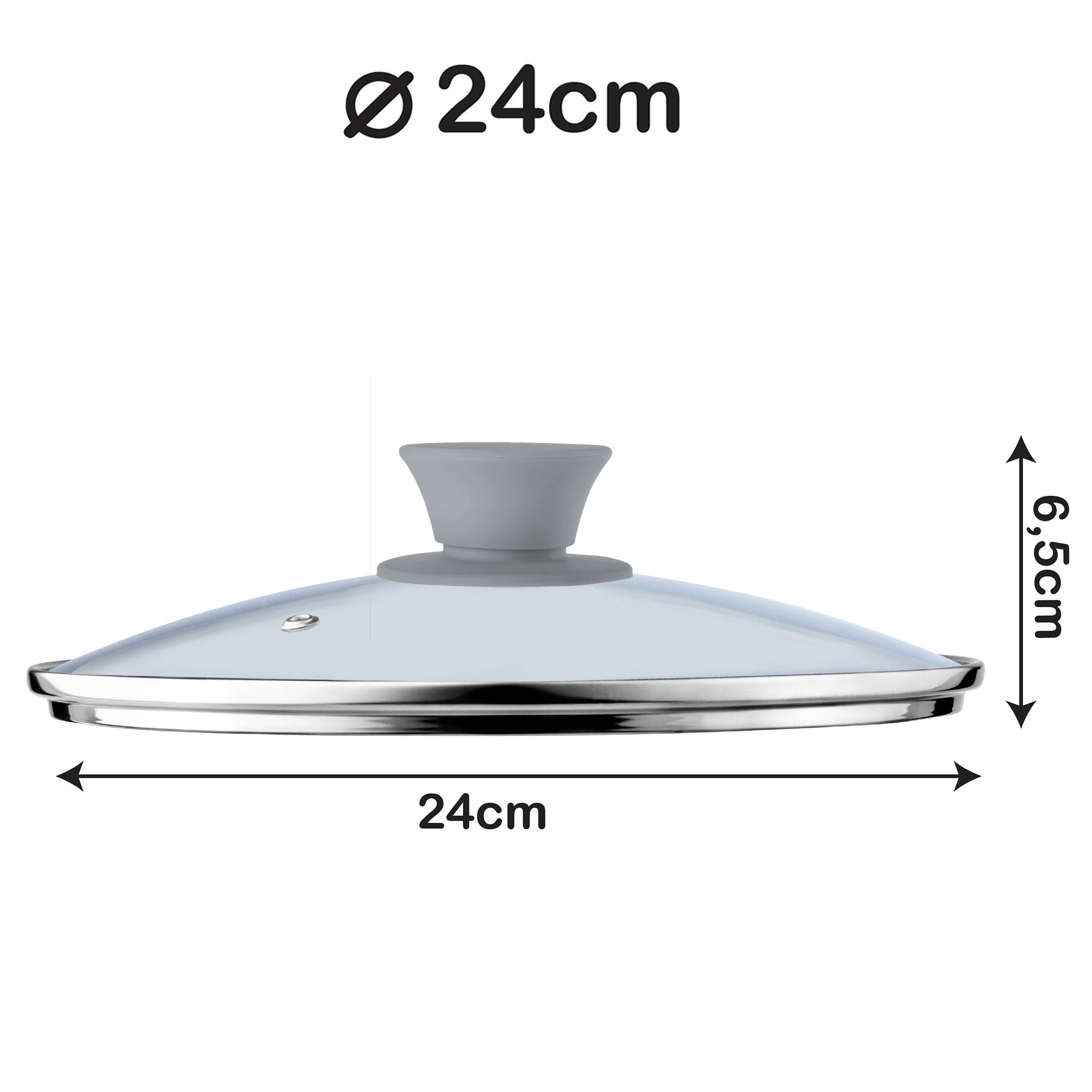 Pokrywa Tolfa z szarym uchwytem, 24 cm