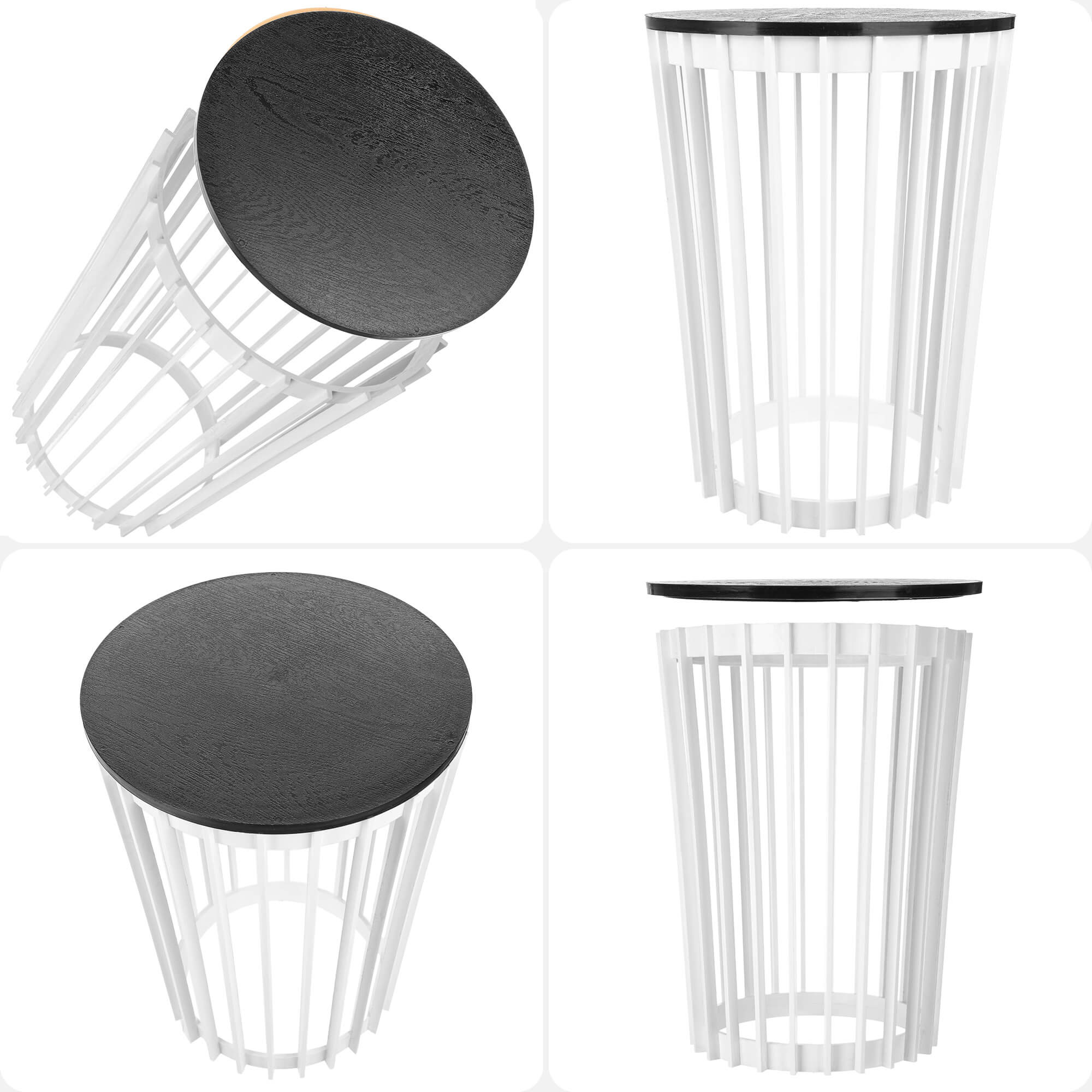 Kwietnik dwustronny Aytre 54 cm biały + blat czarny
