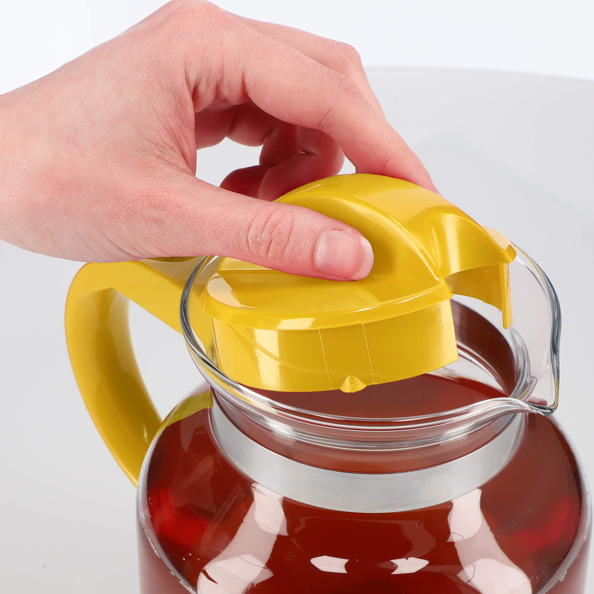Dzbanek z pokrywką do herbaty 1,5L żółty