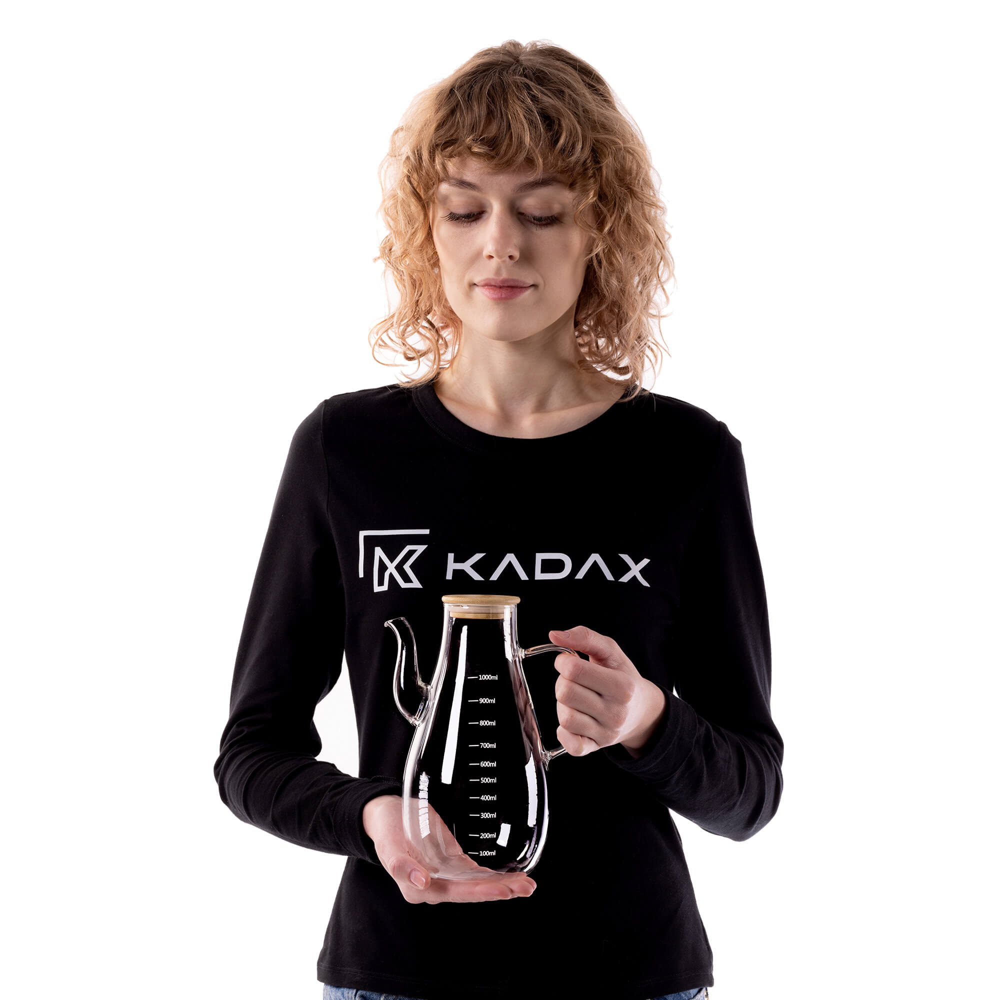 Szklany dzbanek na olej Mellitto z pokrywką i uchwytem 1000 ml