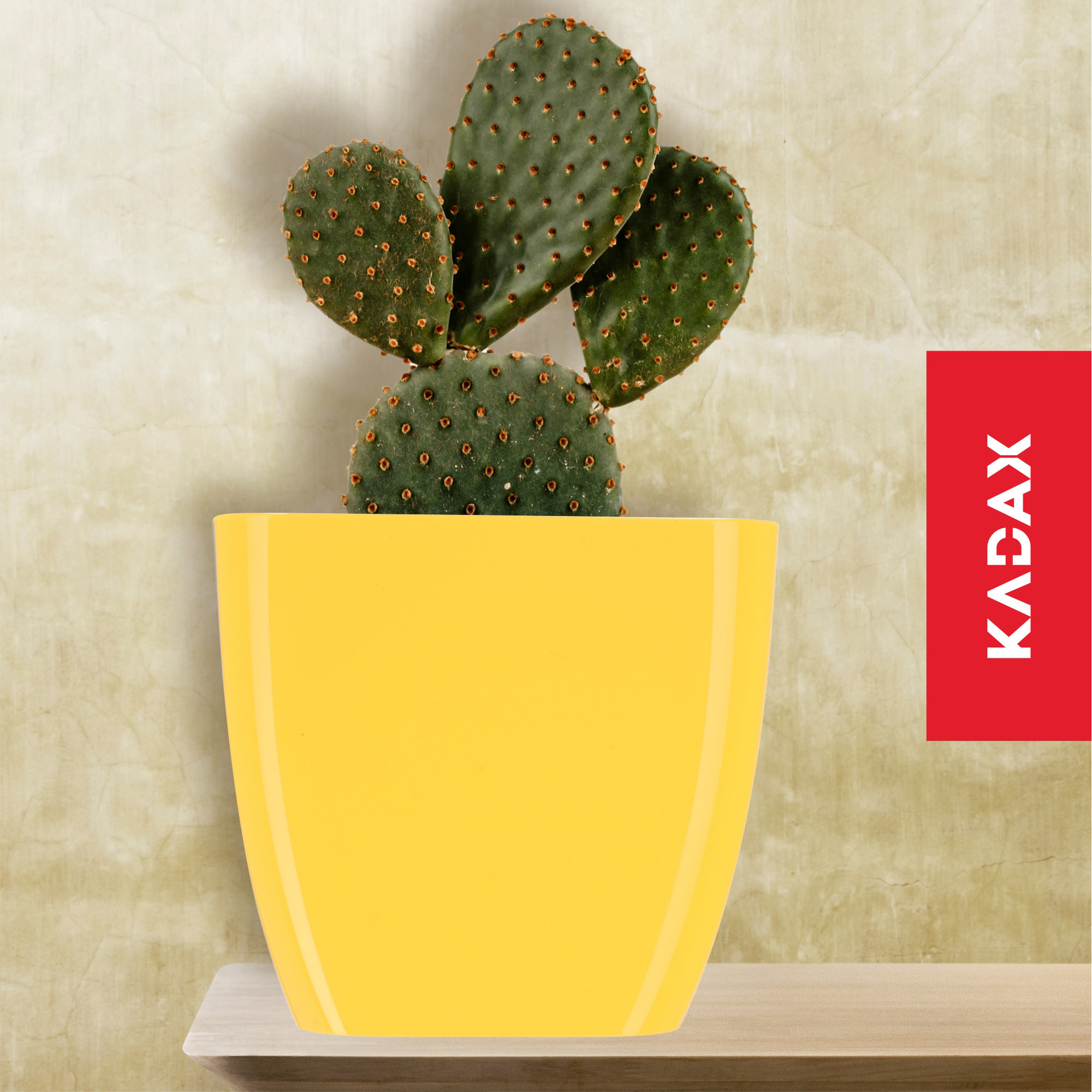 Doniczka kwadratowa Borgo 12 cm, żółta