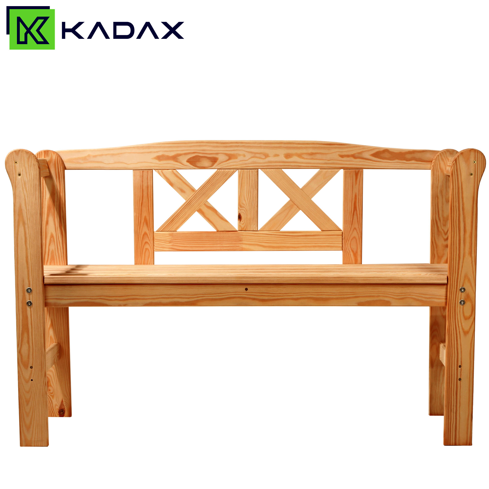 Ławka ogrodowa Coca tik z oparciem "X" 119 x 76 cm