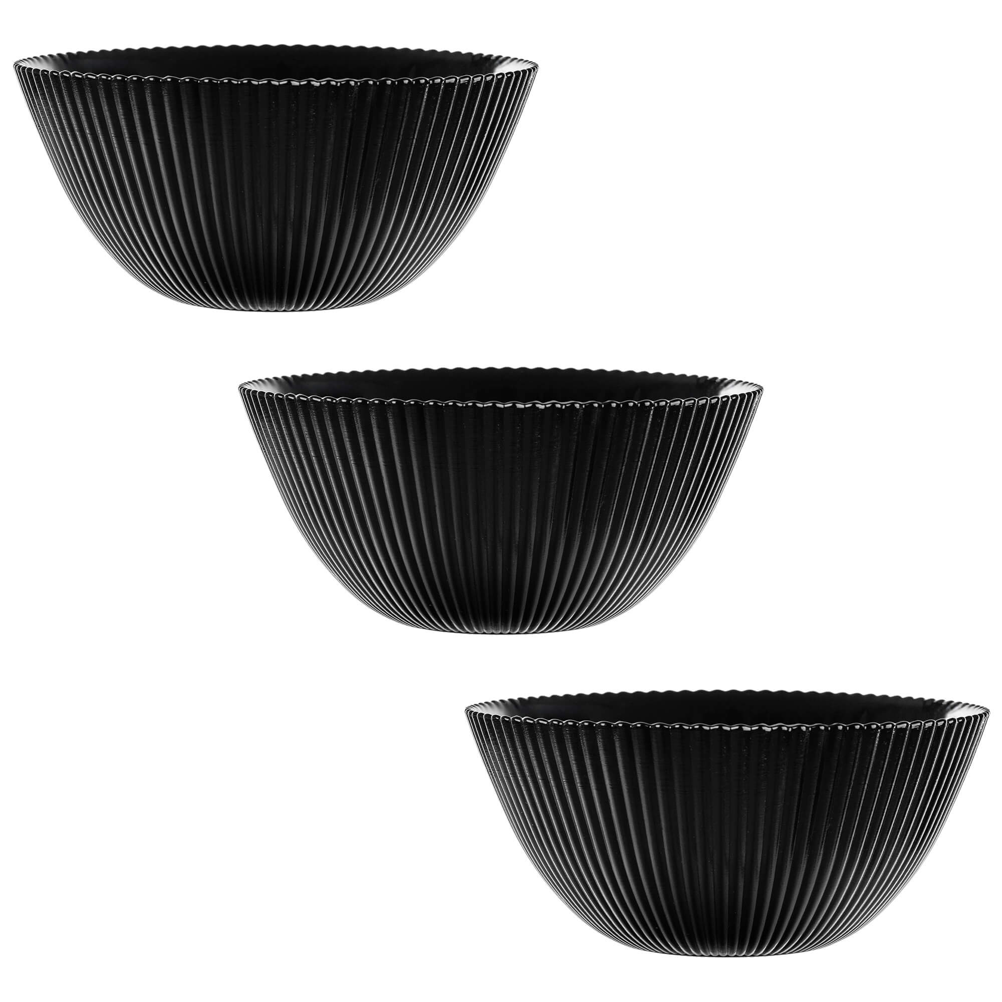 Salaterka szklana Regno 15.2 cm czarna 3 szt.