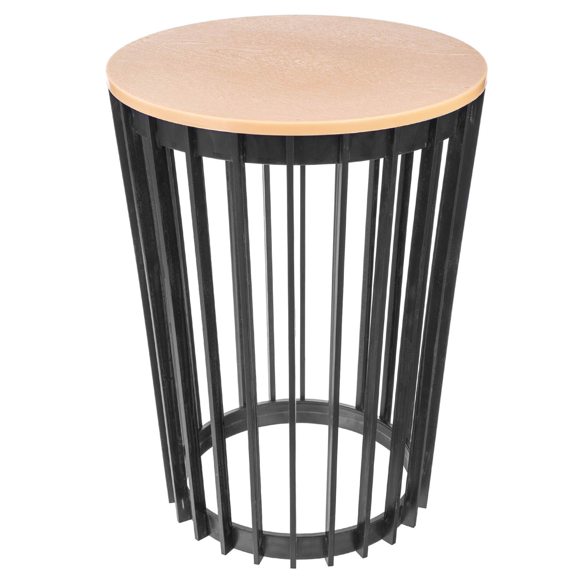 Kwietnik dwustronny Aytre 40 cm czarny + blat naturalne drewno