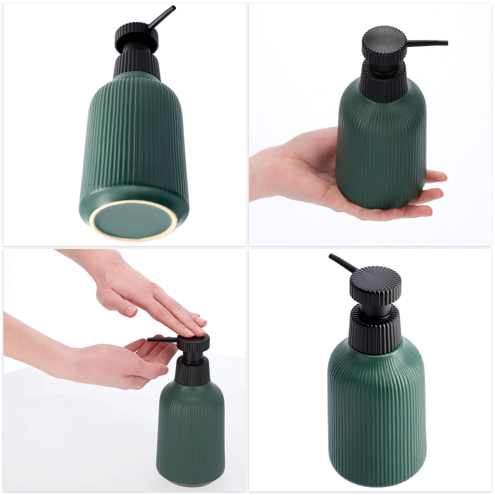 Dozownik na mydło w płynie Mataro 200 ml, zielony