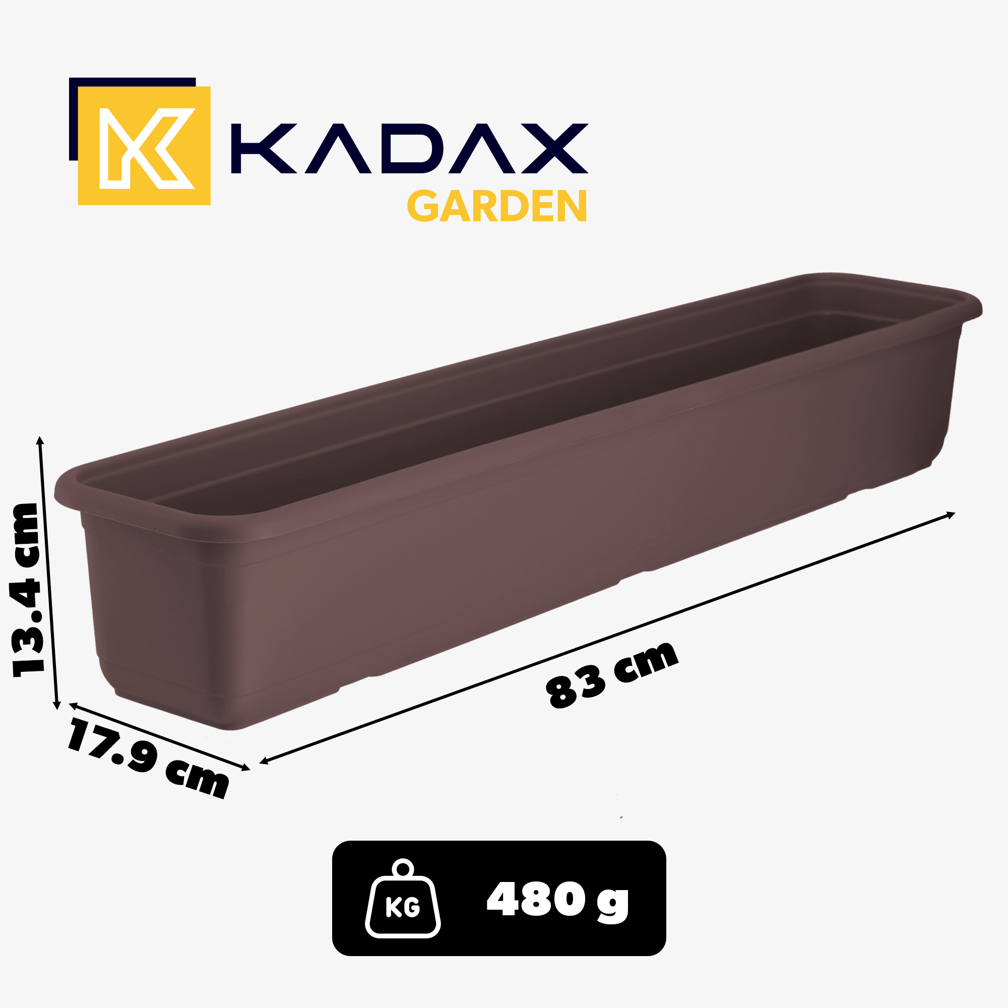 Skrzynka balkonowa Evron 80 cm, brązowa mat