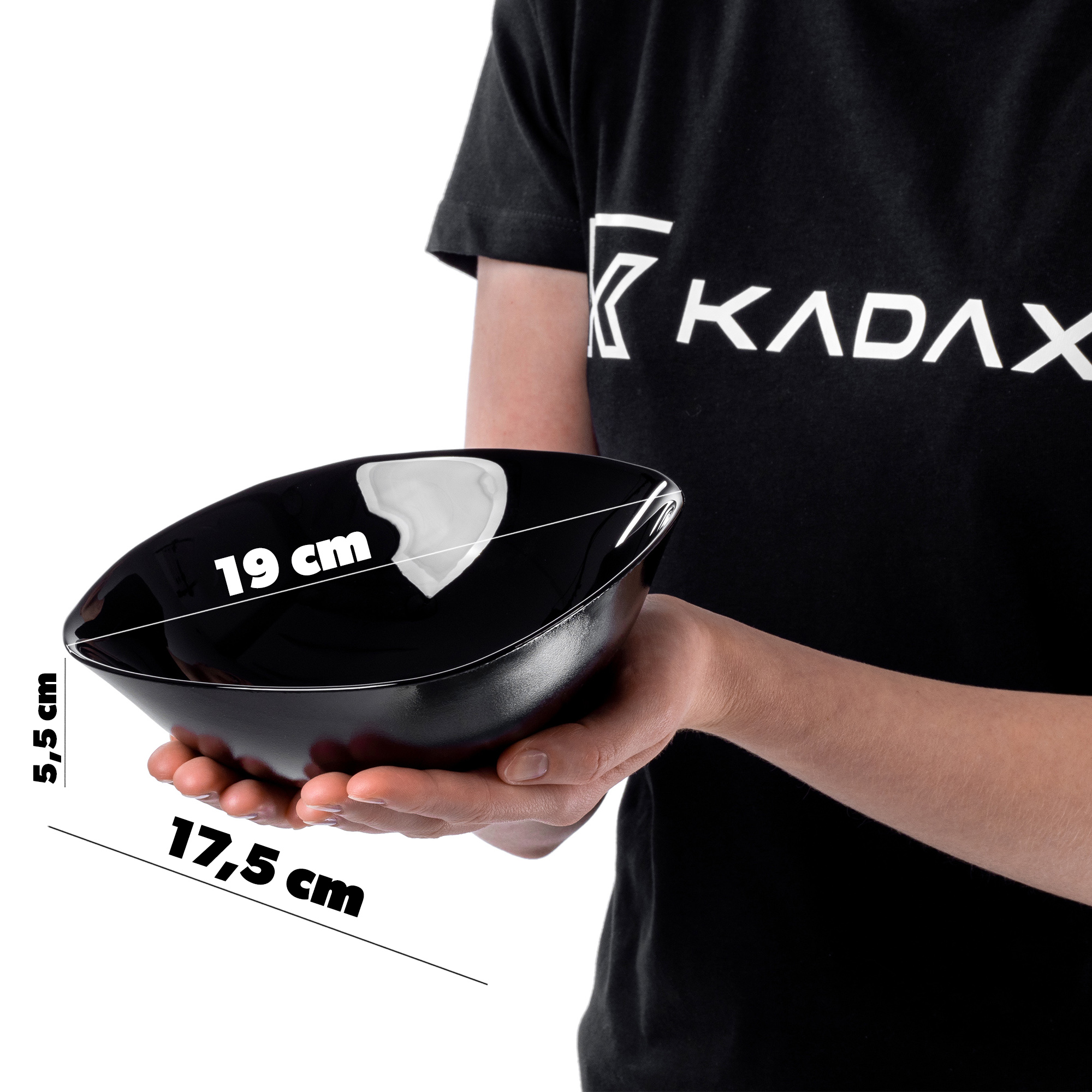 Salaterka szklana czarna 19 cm, 3 szt.
