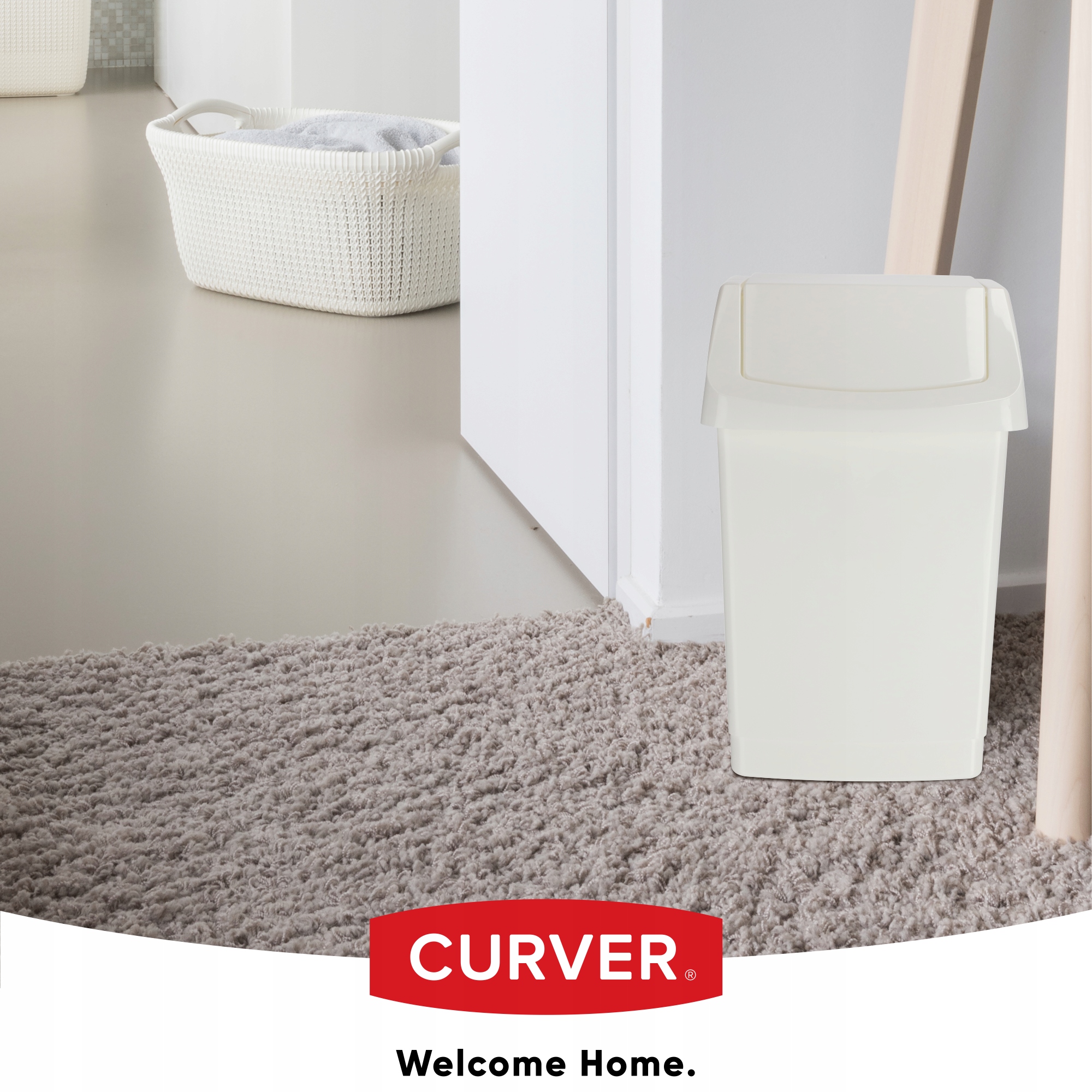 Kosz na śmieci Curver Click-IT 9L, biały