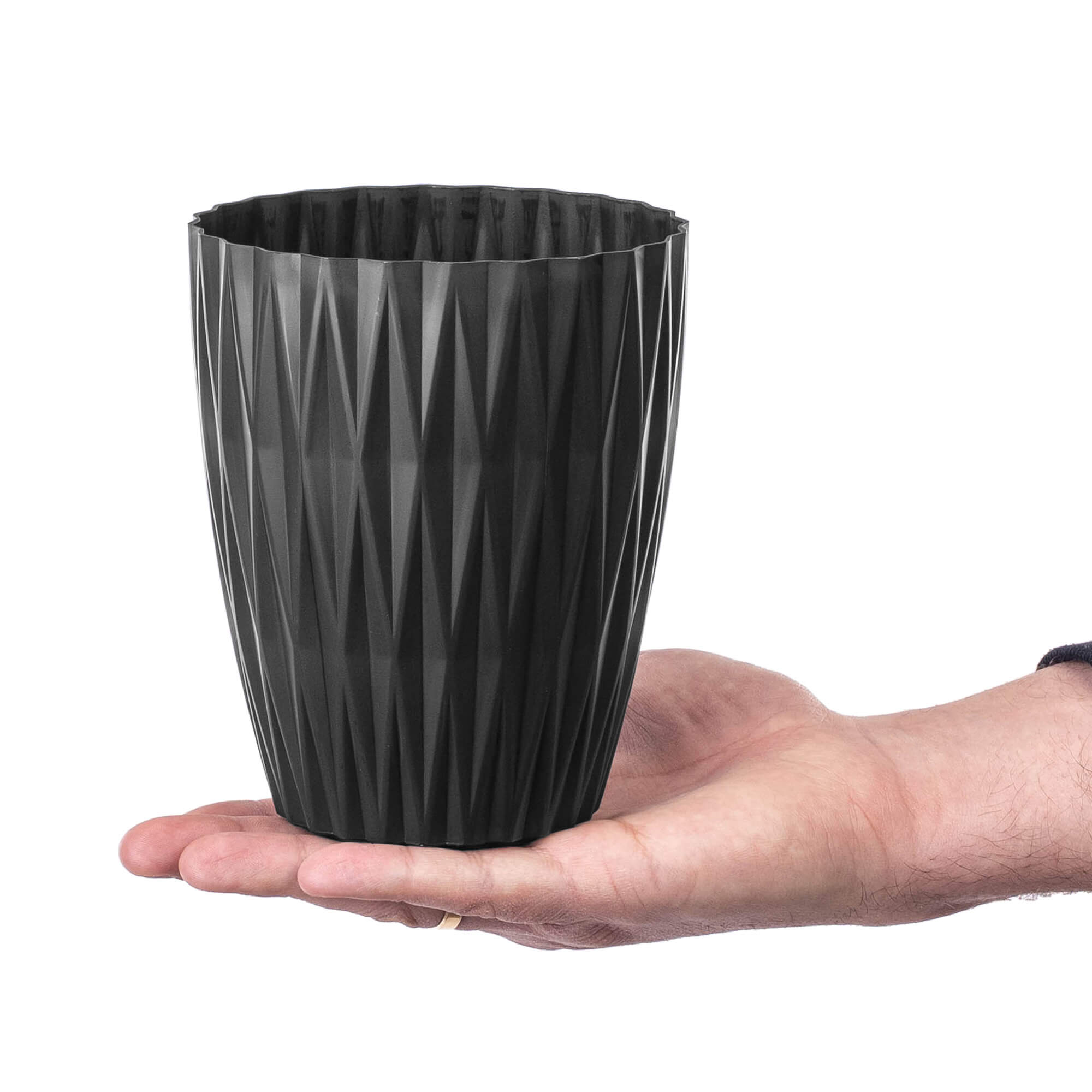 Doniczka z wkładką Terce 13 cm czarna