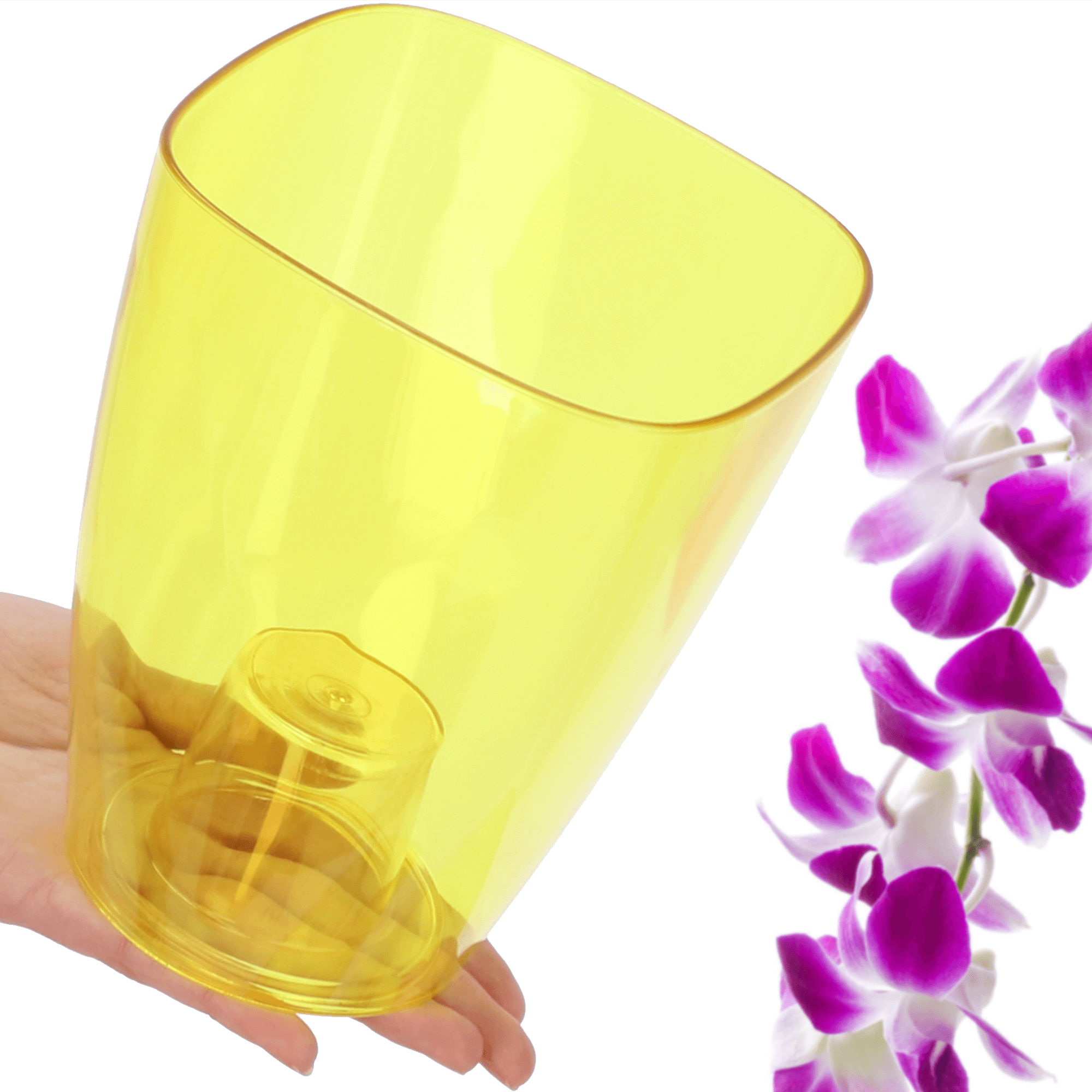 Doniczka kwadratowa Menfi 13 cm, żółta