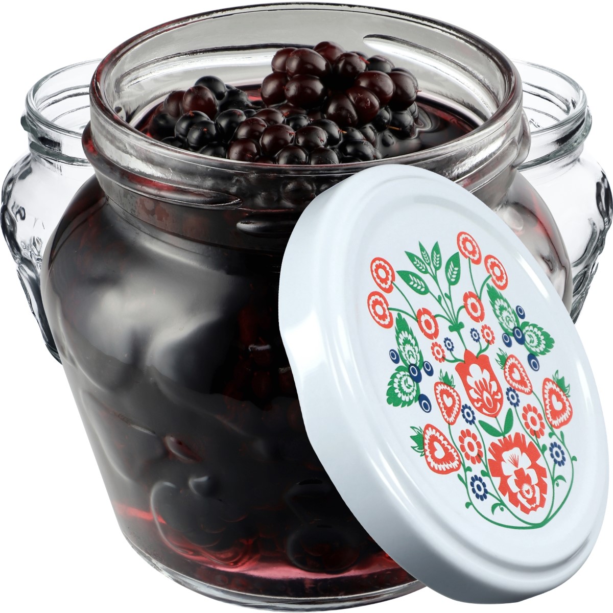 Słoiki Kemi 200ml 10szt fi 66 mm + wieczka "Folklor"