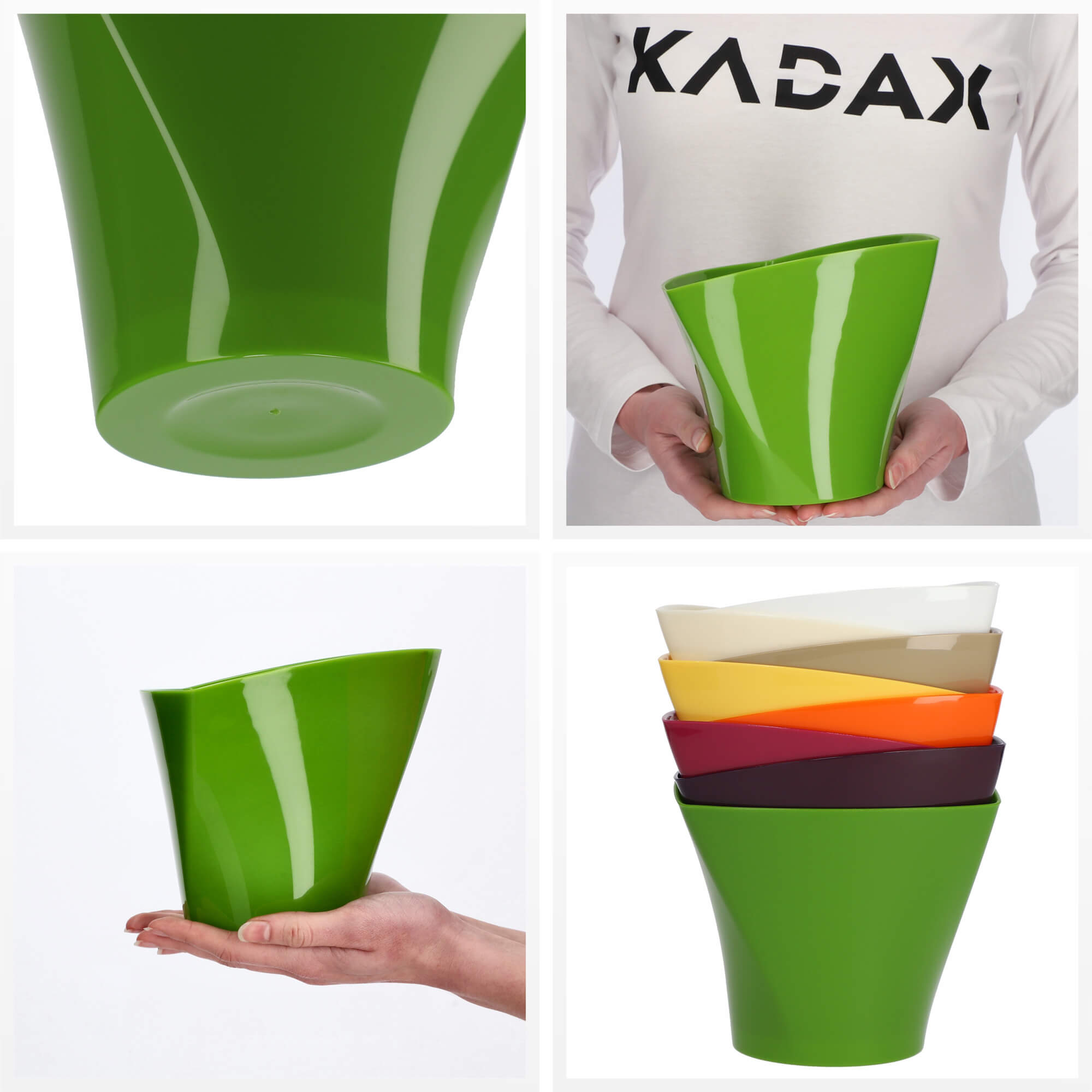 Doniczka asymetryczna 17 cm, zielona