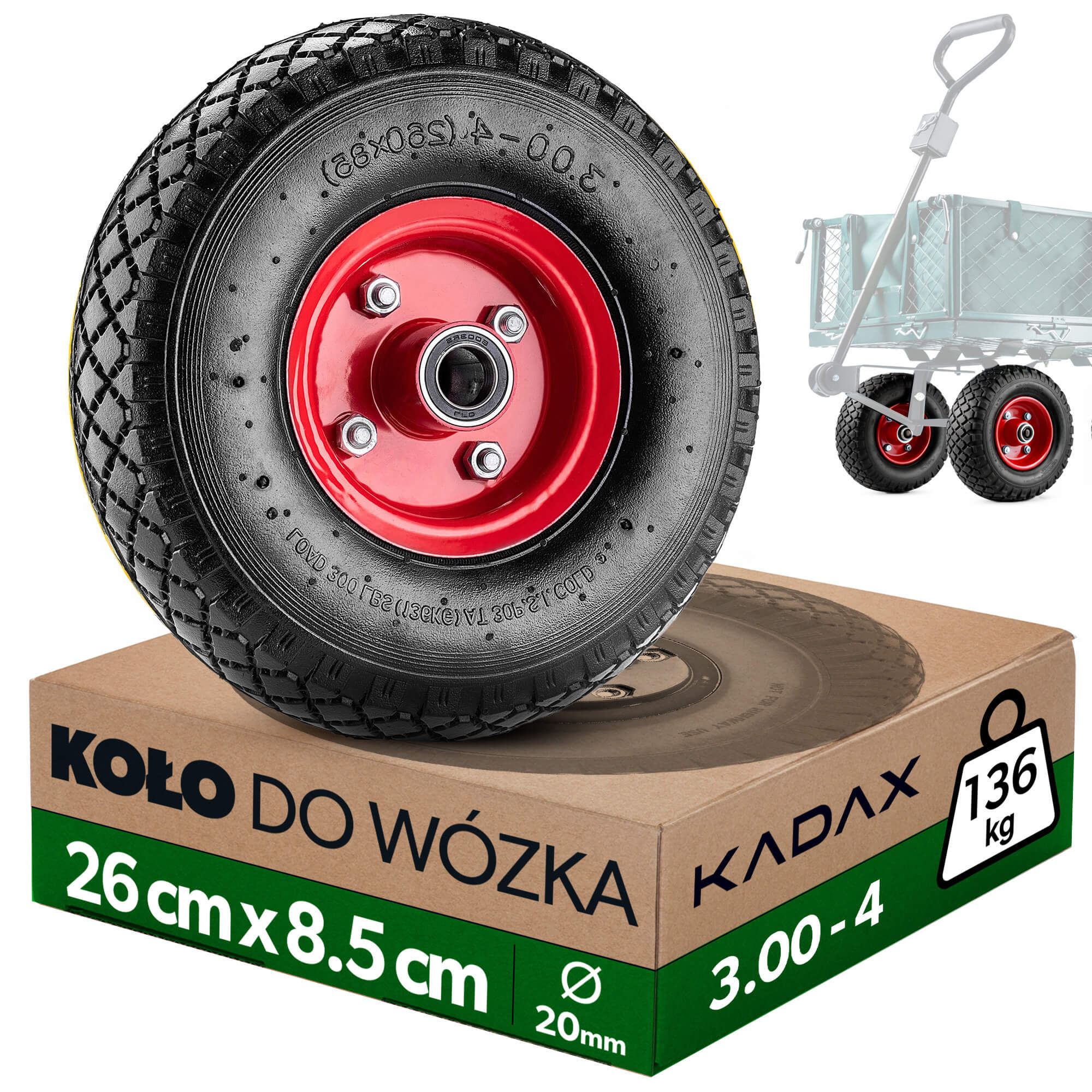 Kółko do taczki Martel pneumatyczne 26.5 x 8.5 cm