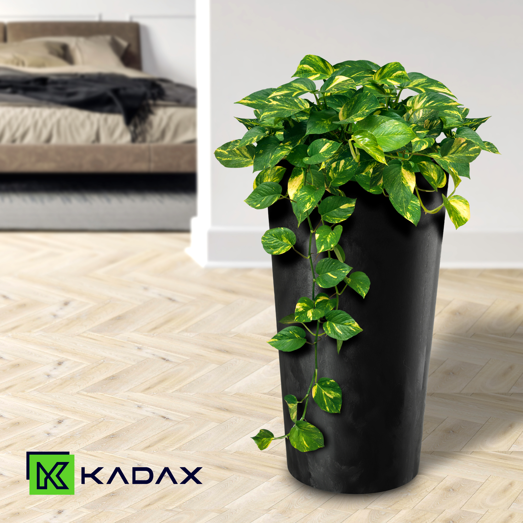 Doniczka na kwiaty Merag 26 cm czarny beton
