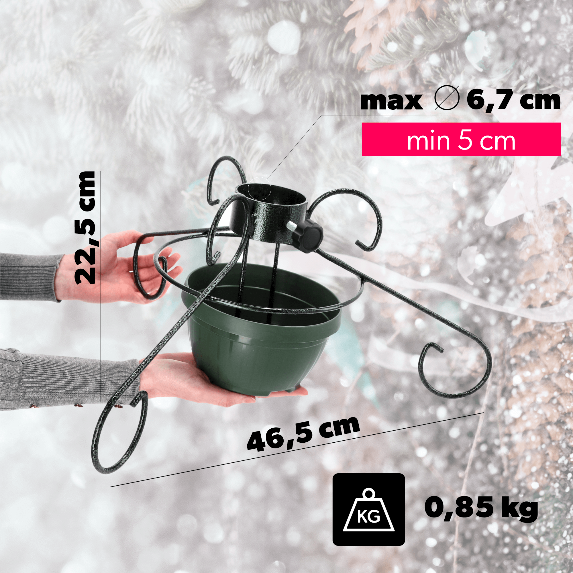 Stojak na choinkę 46cm zielony