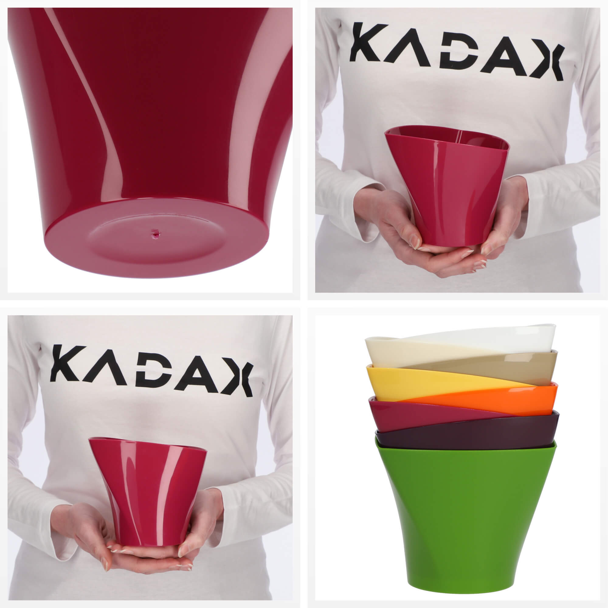 Doniczka na kwiaty Sisco 13 cm, amarantowa