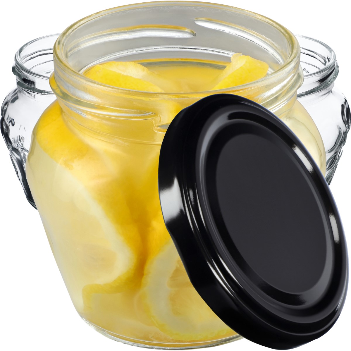 Słoiki Kemi 200ml 100szt fi 66 mm + wieczka czarne